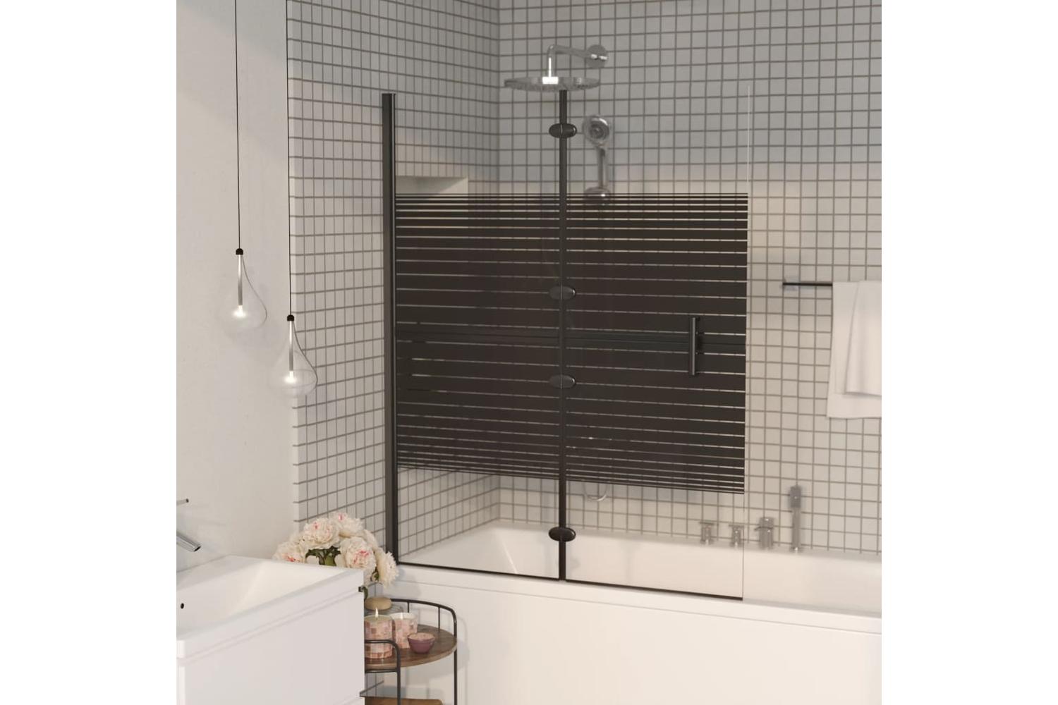 vidaXL 150742 Folding Shower Enclosure Esg 120x140cm Black-7