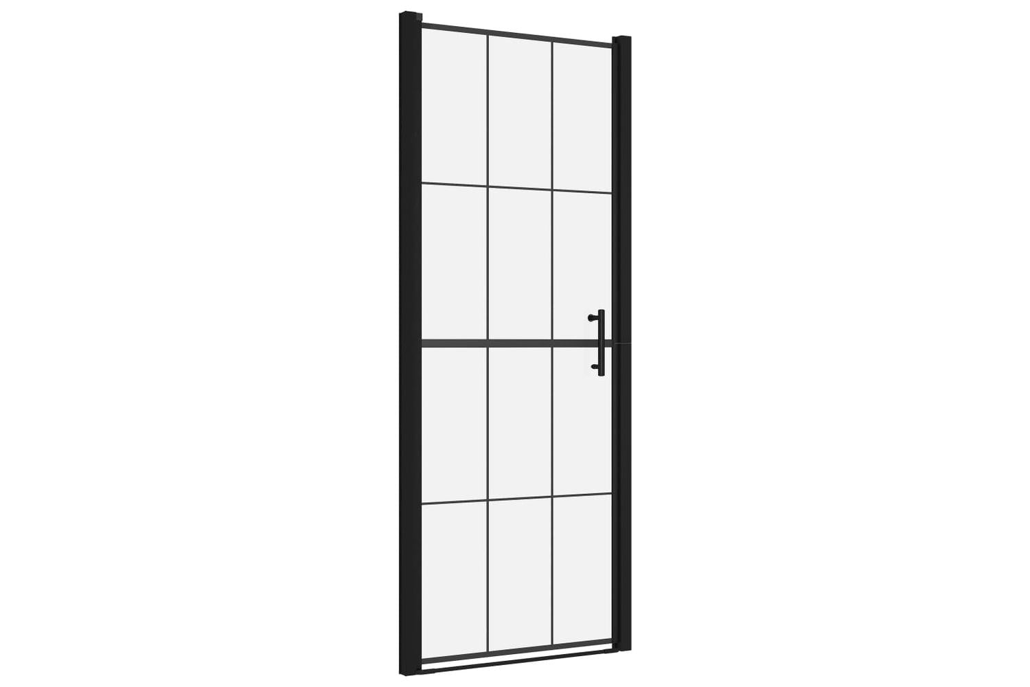 vidaXL 148887 Shower Door Tempered Glass 81x195cm Black