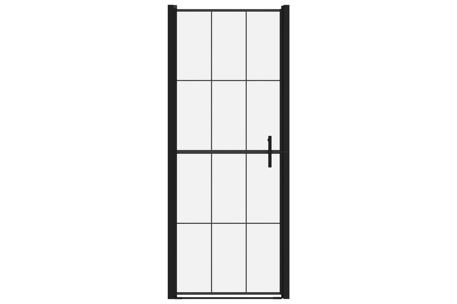 vidaXL 148887 Shower Door Tempered Glass 81x195cm Black-3