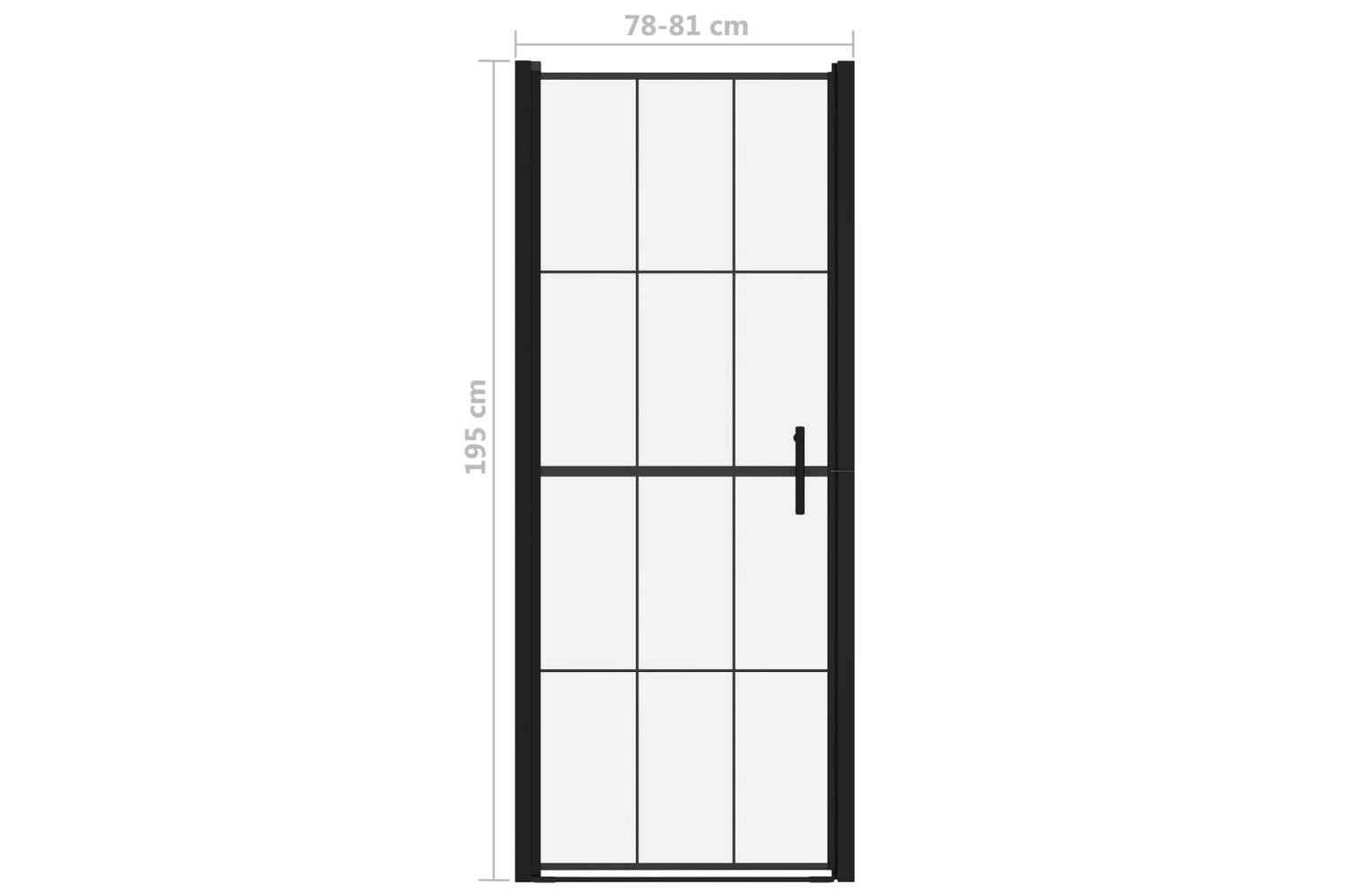vidaXL 148887 Shower Door Tempered Glass 81x195cm Black-5
