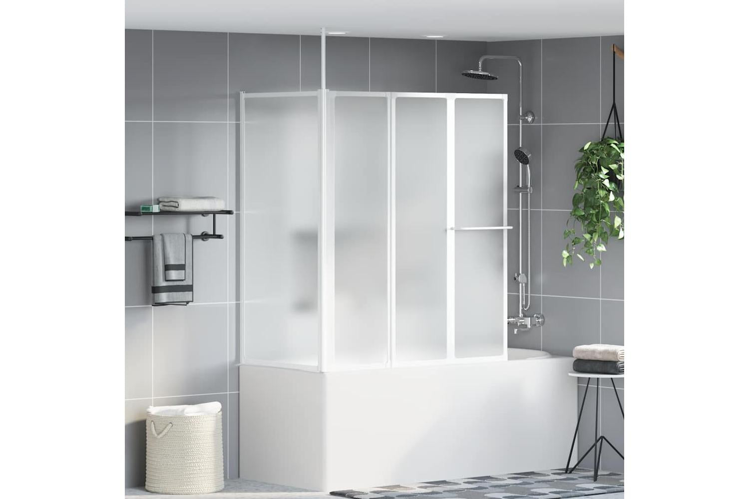vidaXL 140787 Shower Bath Screen Wall L Shape 70 X 120 X 137cm 4 Panels Foldable-3