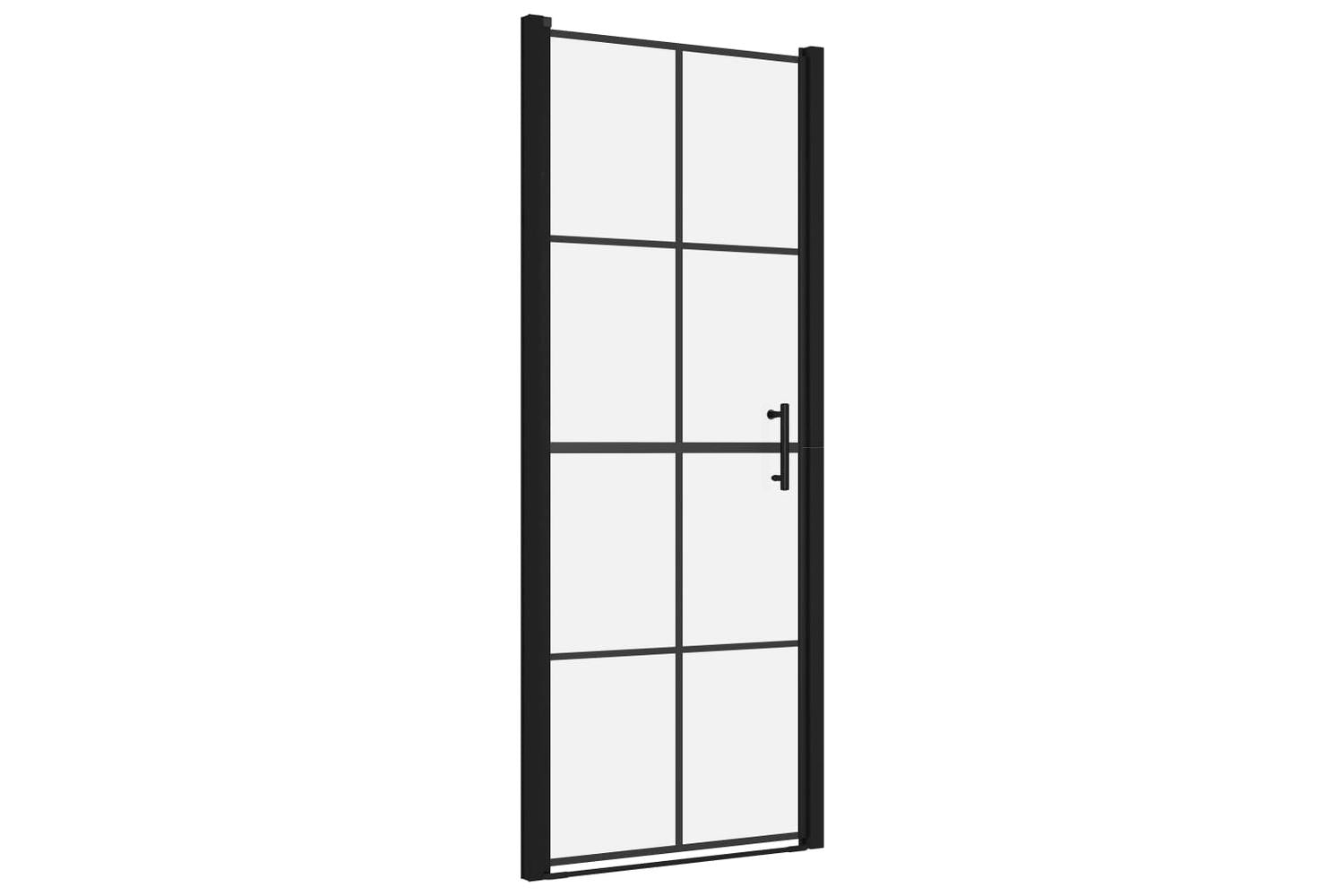 vidaXL 148890 Shower Doors Tempered Glass 81x195cm Black