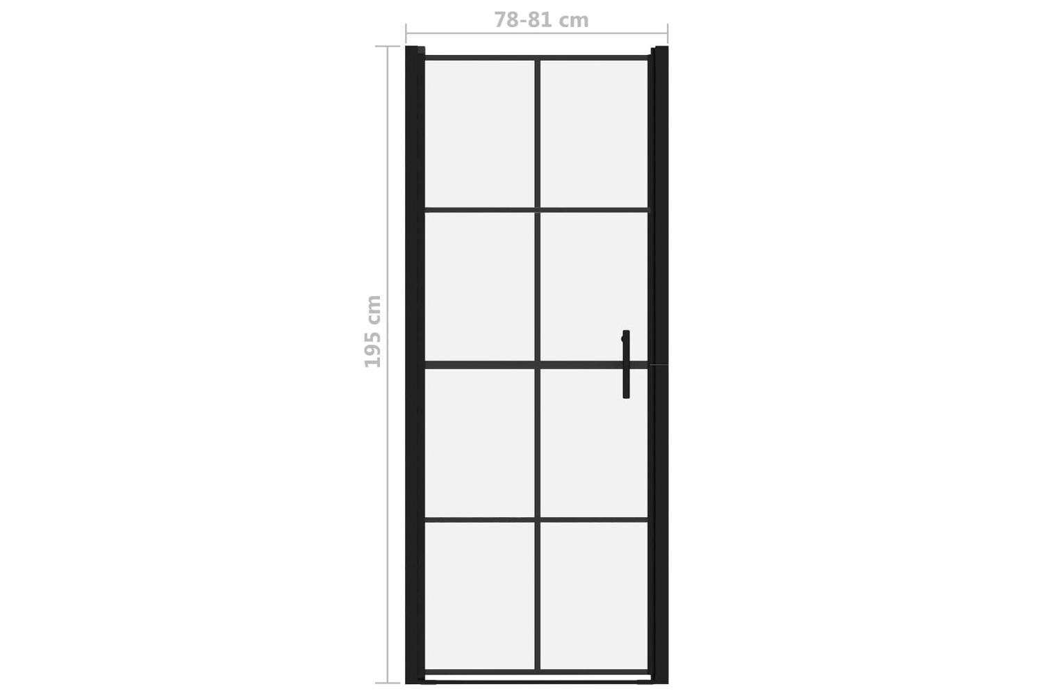 vidaXL 148890 Shower Doors Tempered Glass 81x195cm Black-5