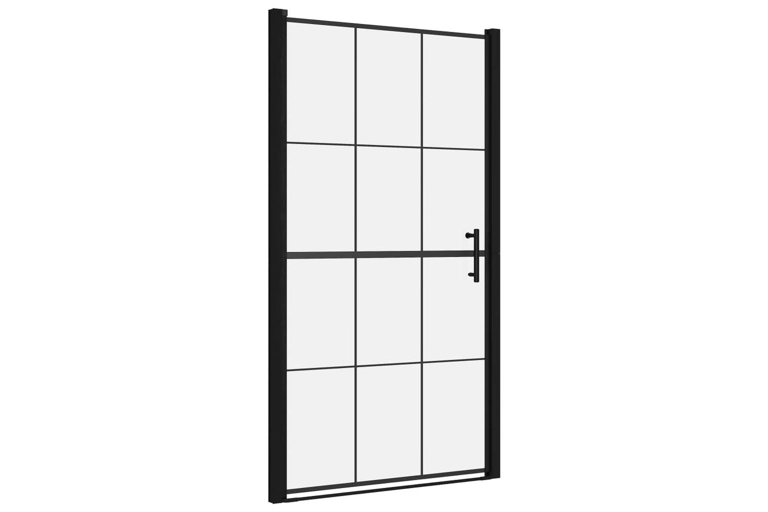 vidaXL 148889 Shower Door Tempered Glass 100x178cm Black-2