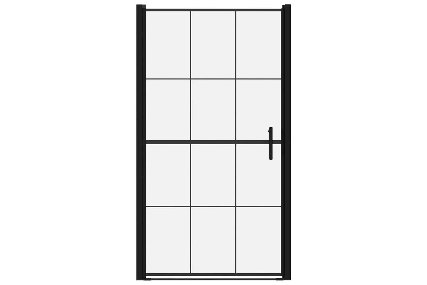 vidaXL 148889 Shower Door Tempered Glass 100x178cm Black-3