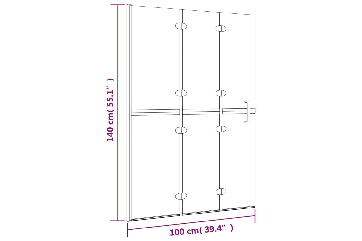 vidaXL 150738 Folding Shower Enclosure Esg 100x140cm White-7
