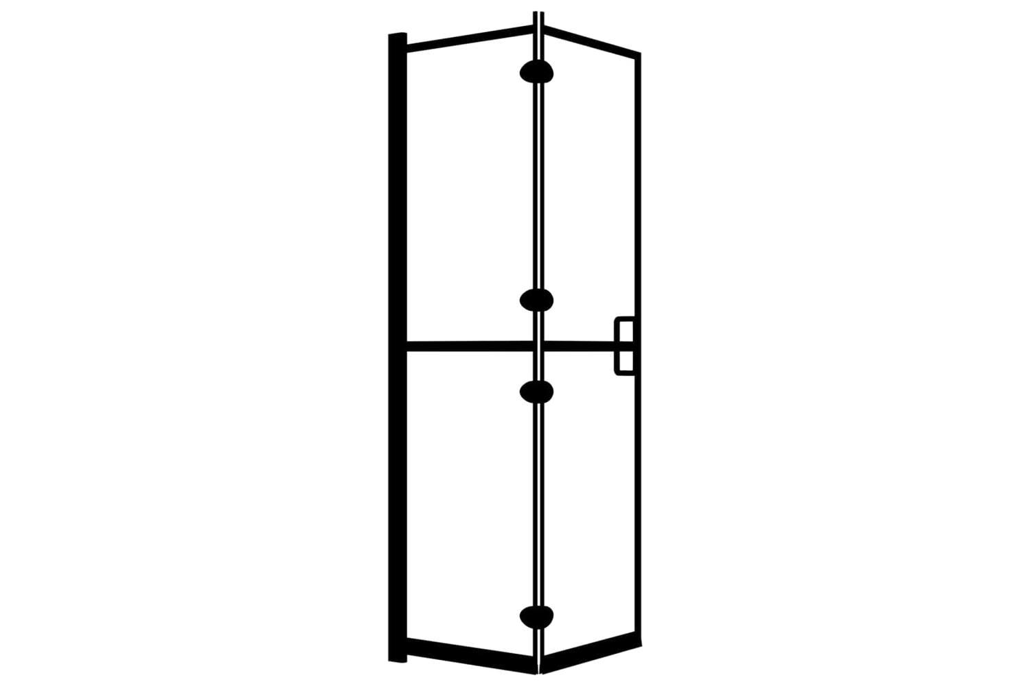 vidaXL 150818 Folding Shower Enclosure Esg 80x140cm Black-2