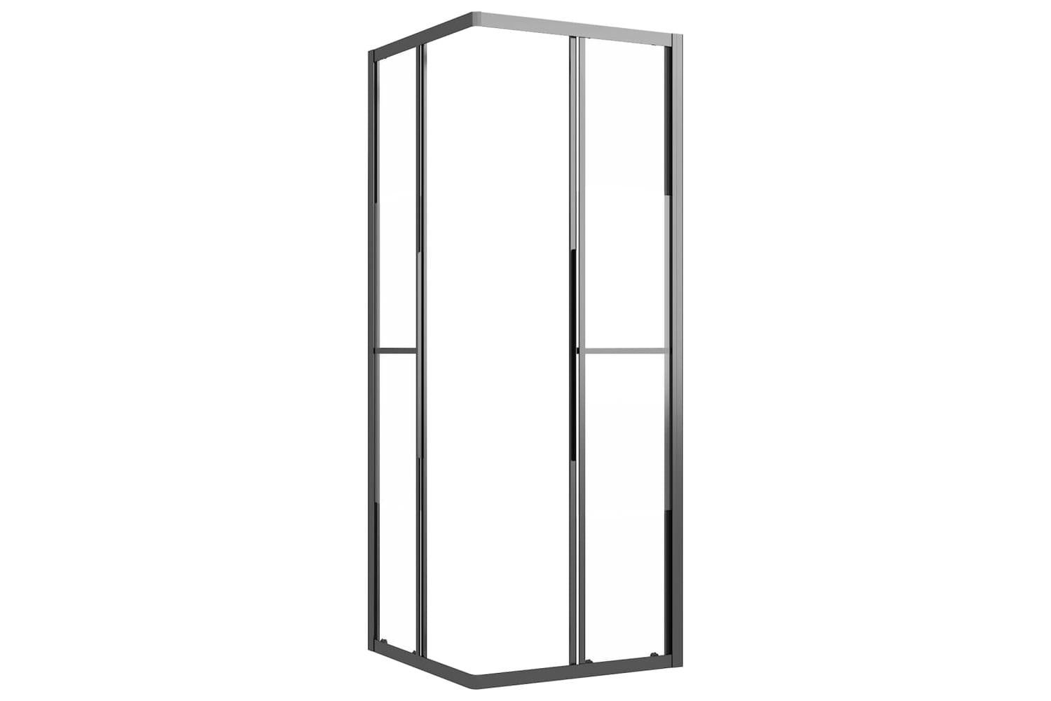 vidaXL 151853 Shower Cabin Half Frosted Esg 80x80x180cm Black-4