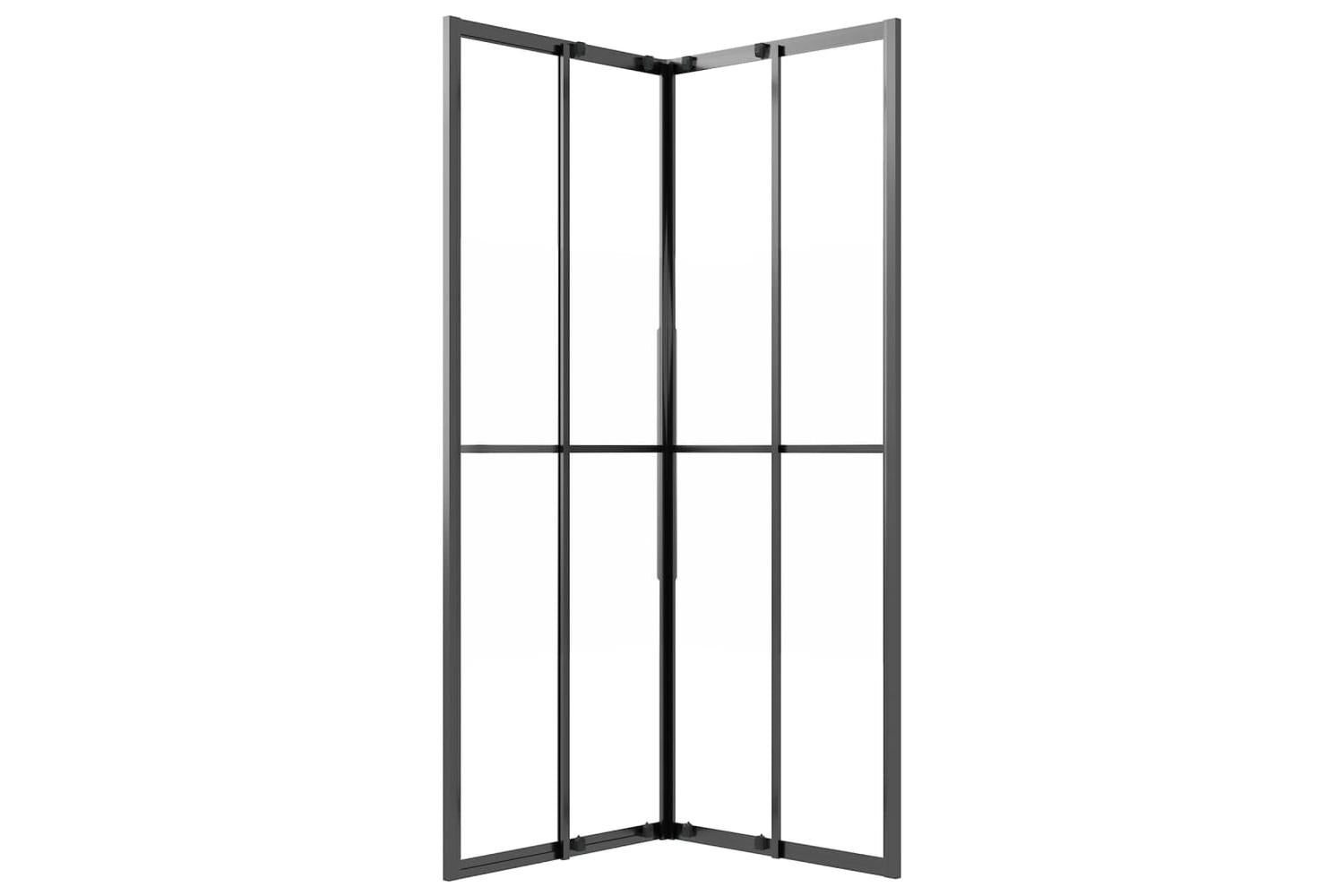 vidaXL 151853 Shower Cabin Half Frosted Esg 80x80x180cm Black-7