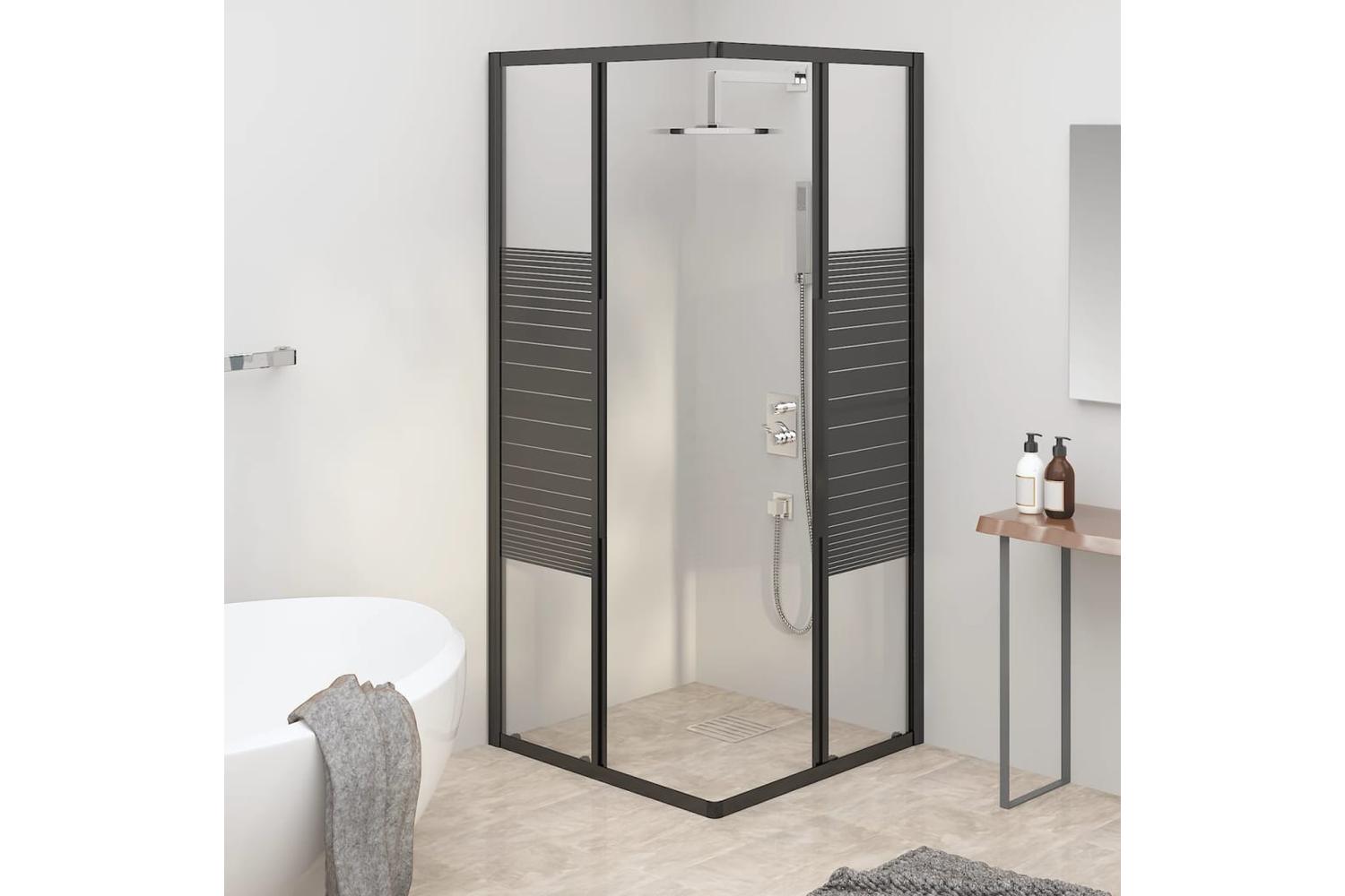 vidaXL 151849 Stripe Shower Cabin Esg 80x80x180cm Black-10