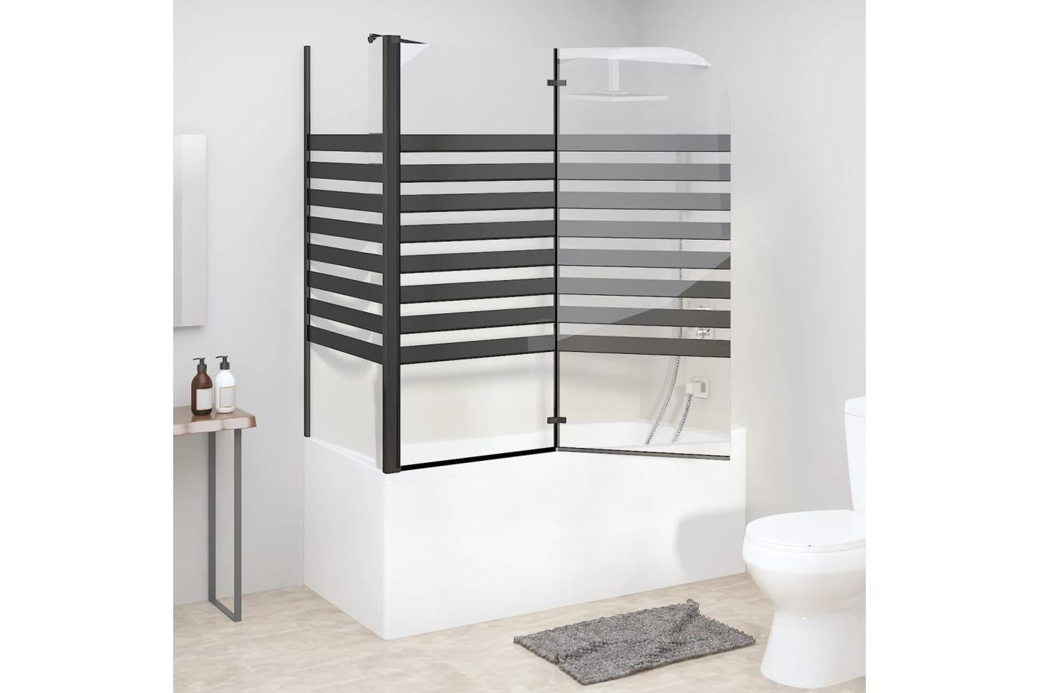 vidaXL 151863 Stripe Bath Enclosure 120x68x130cm Tempered Glass-3