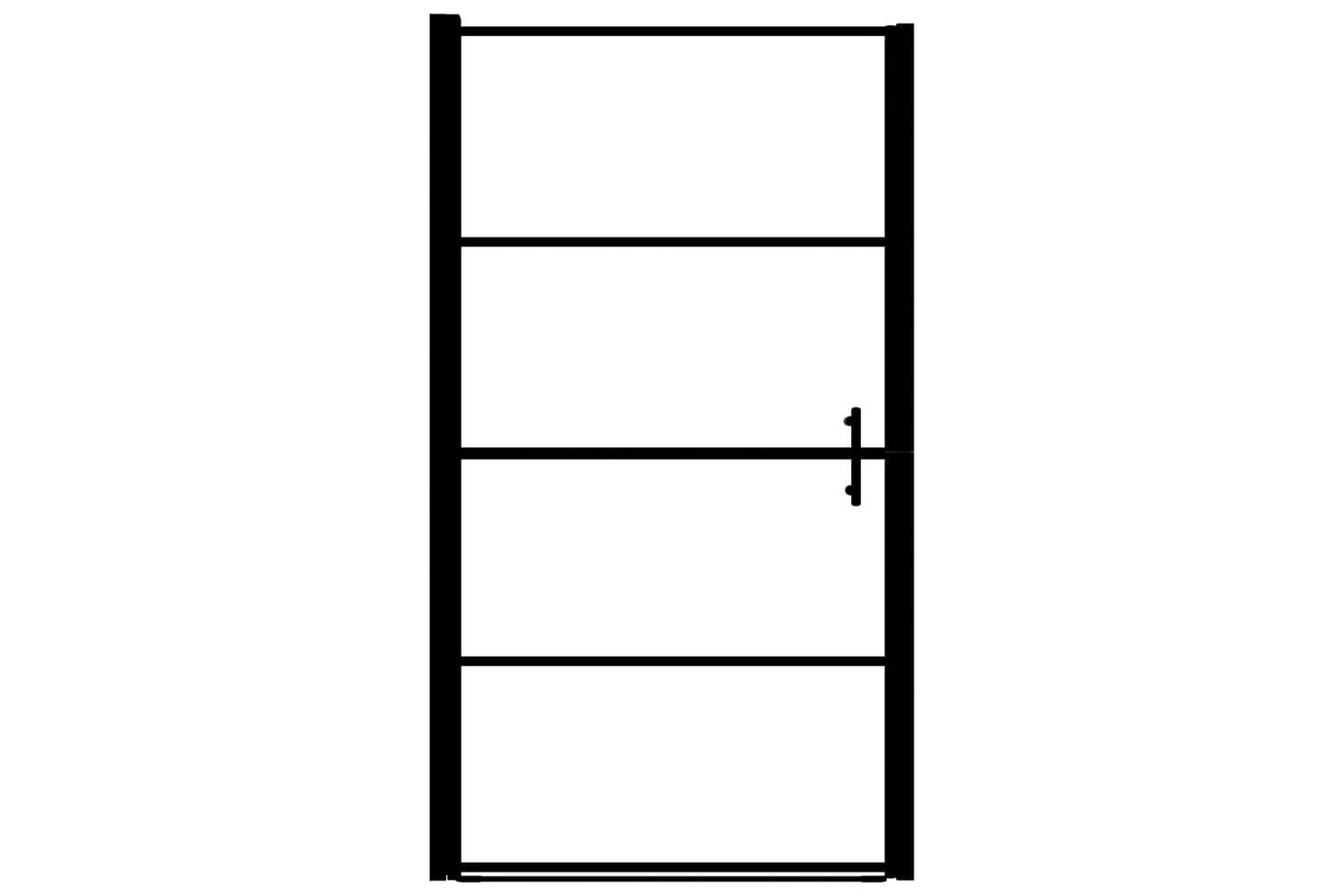 vidaXL 145672 Shower Door Tempered Glass 91x195cm Black-4