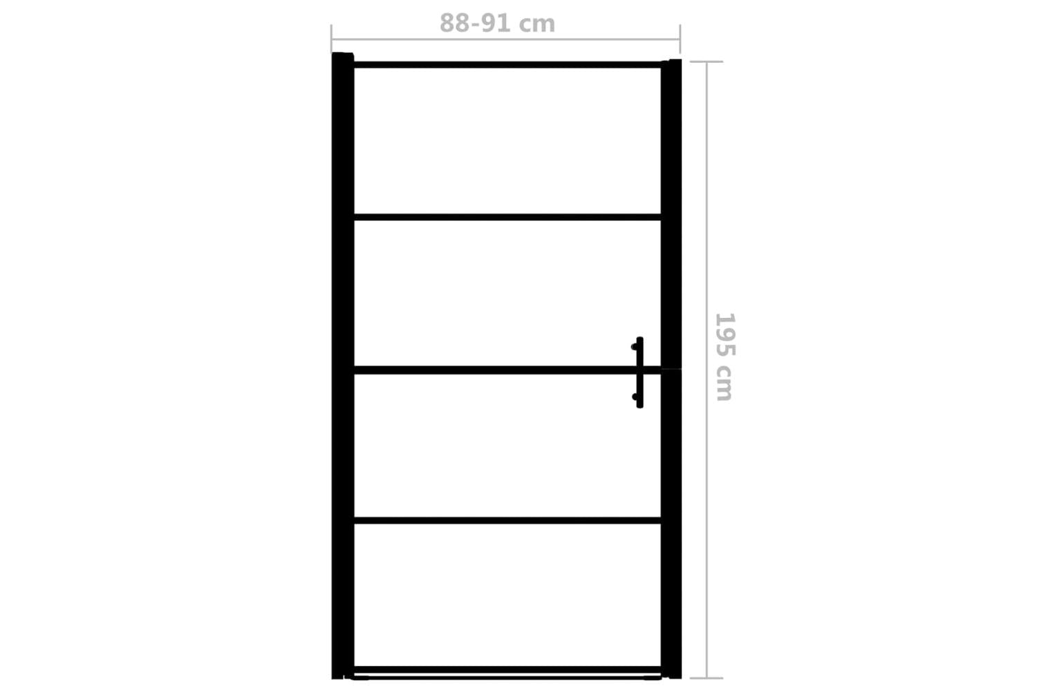 vidaXL 145672 Shower Door Tempered Glass 91x195cm Black-6