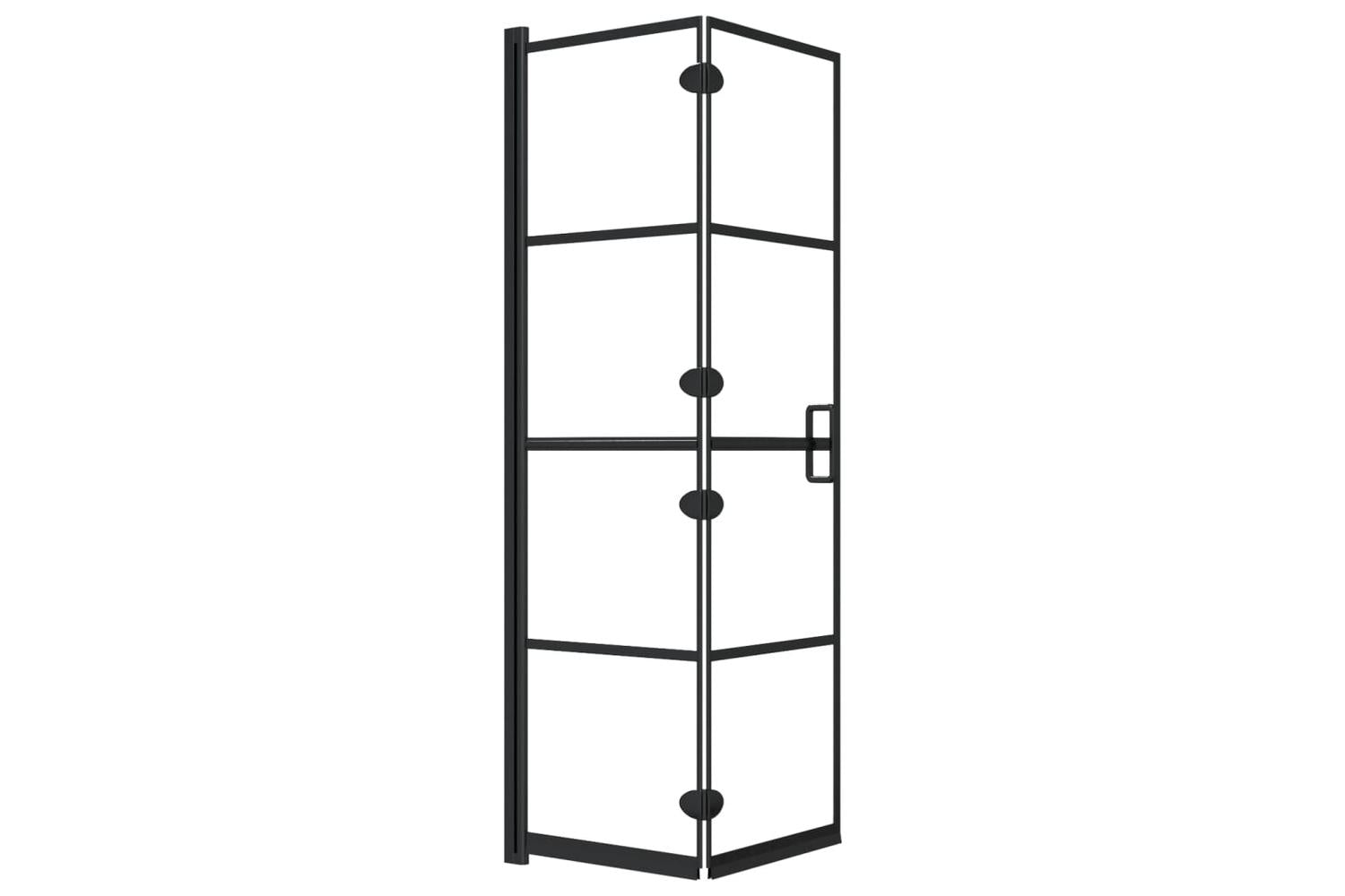 vidaXL 150743 Folding Shower Enclosure Esg 80x140cm Black-2