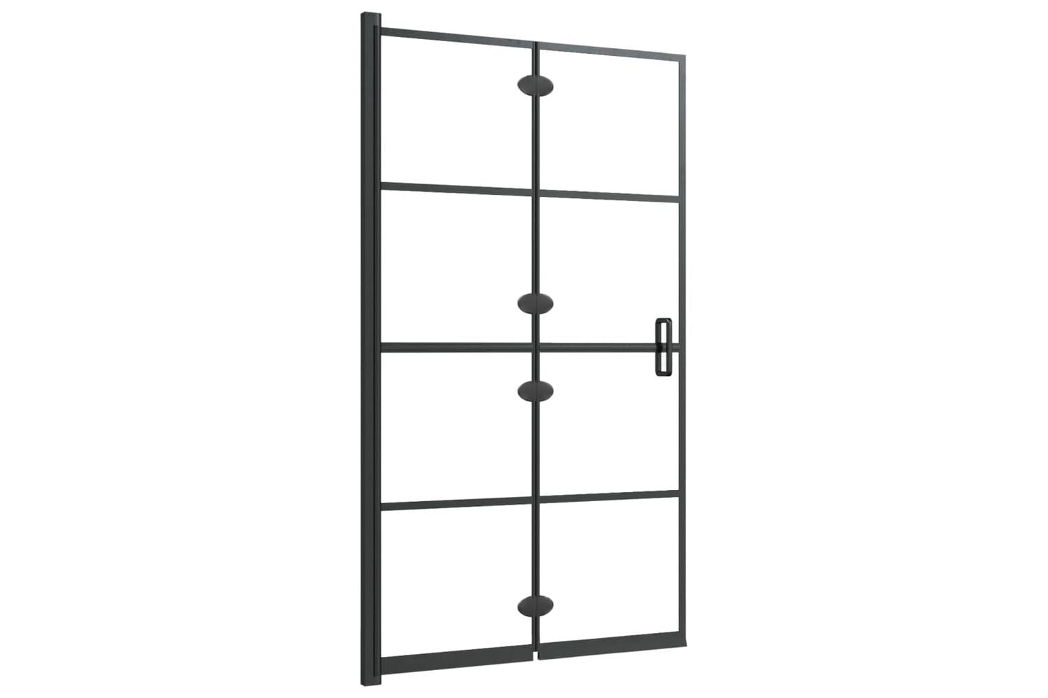 vidaXL 150743 Folding Shower Enclosure Esg 80x140cm Black-4