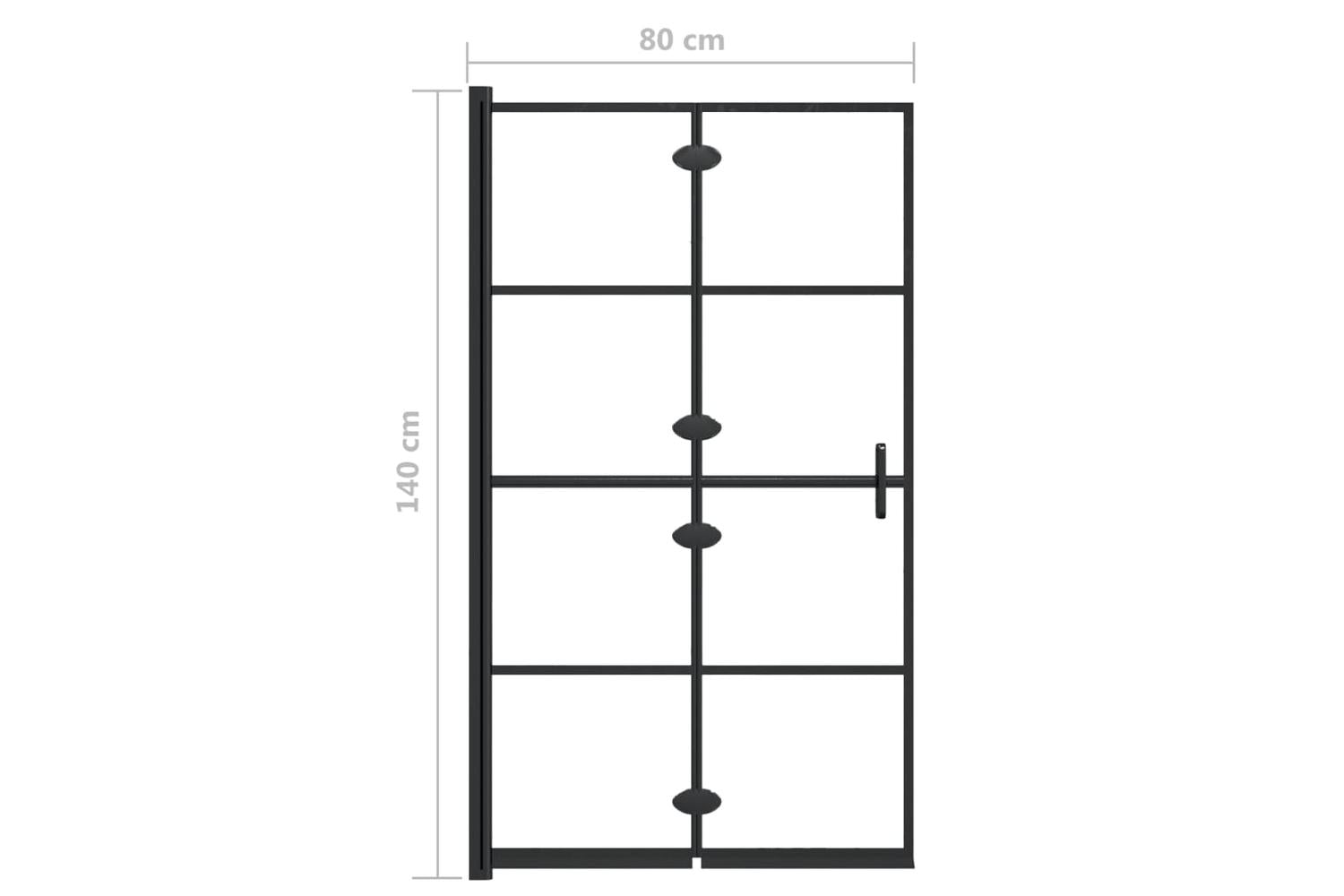 vidaXL 150743 Folding Shower Enclosure Esg 80x140cm Black-9