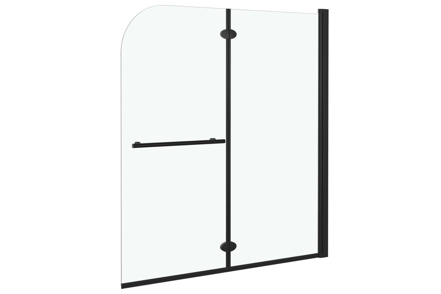 vidaXL 147194 Folding Shower Enclosure 2 Panels Esg 120x140cm Black-3