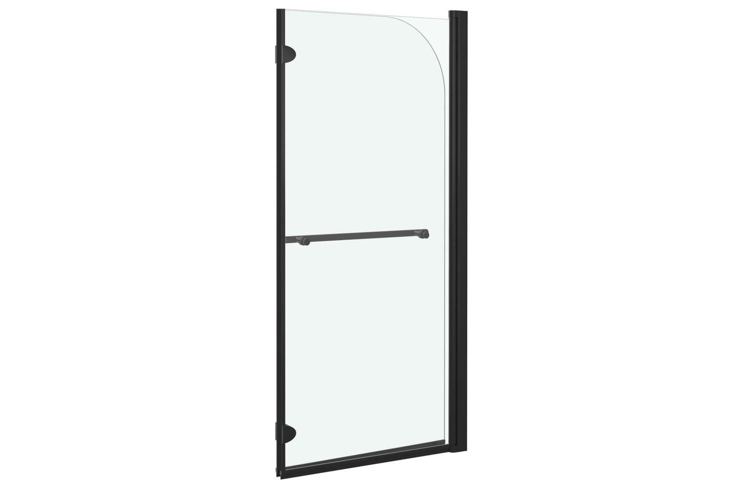 vidaXL 147194 Folding Shower Enclosure 2 Panels Esg 120x140cm Black-4