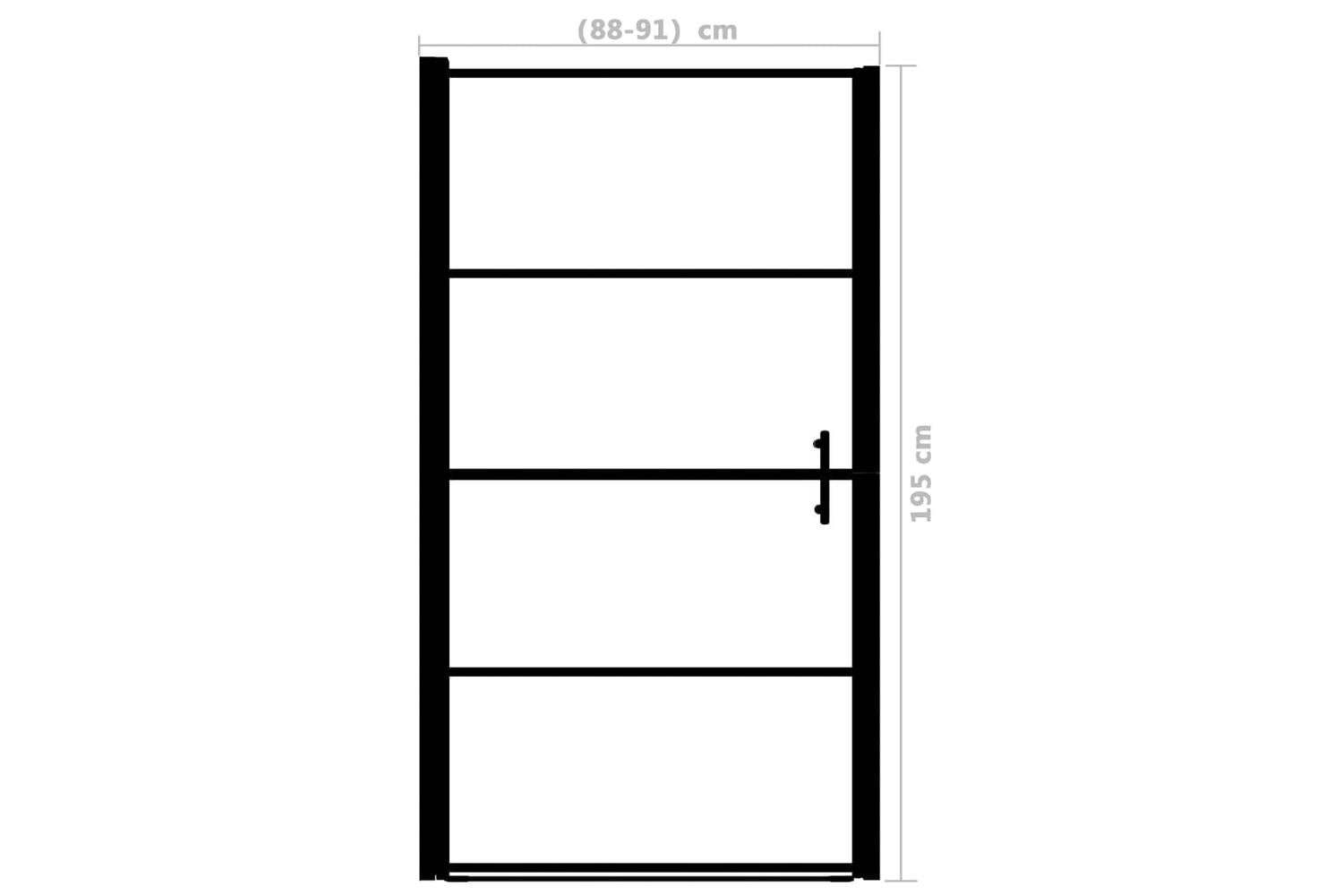 vidaXL 146662 Shower Door Frost Tempered Glass 91x195cm Black-5