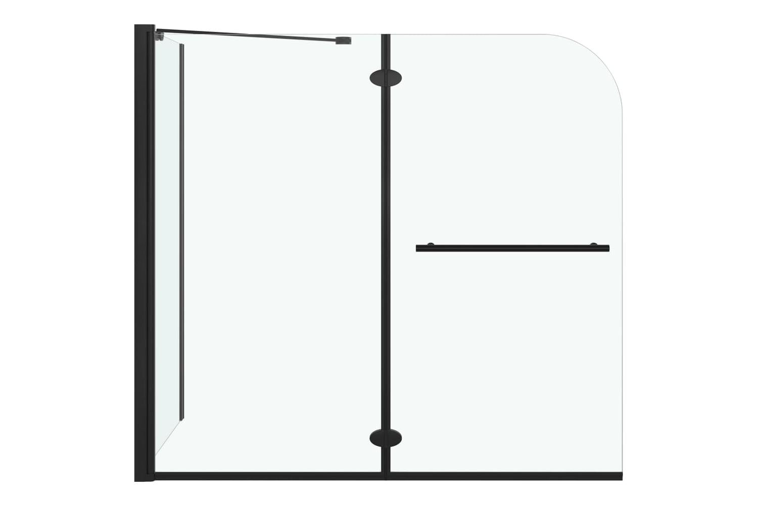 vidaXL 147190 Bi-folding Shower Enclosure Esg 120x68x130cm Black-3