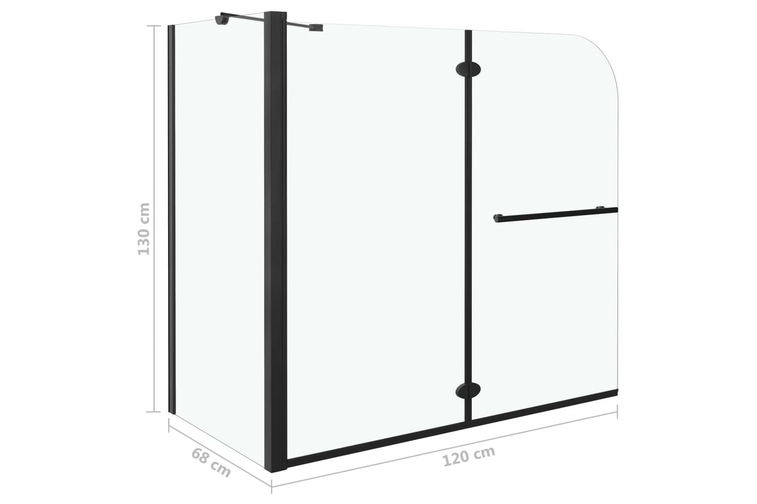 vidaXL 147190 Bi-folding Shower Enclosure Esg 120x68x130cm Black-7