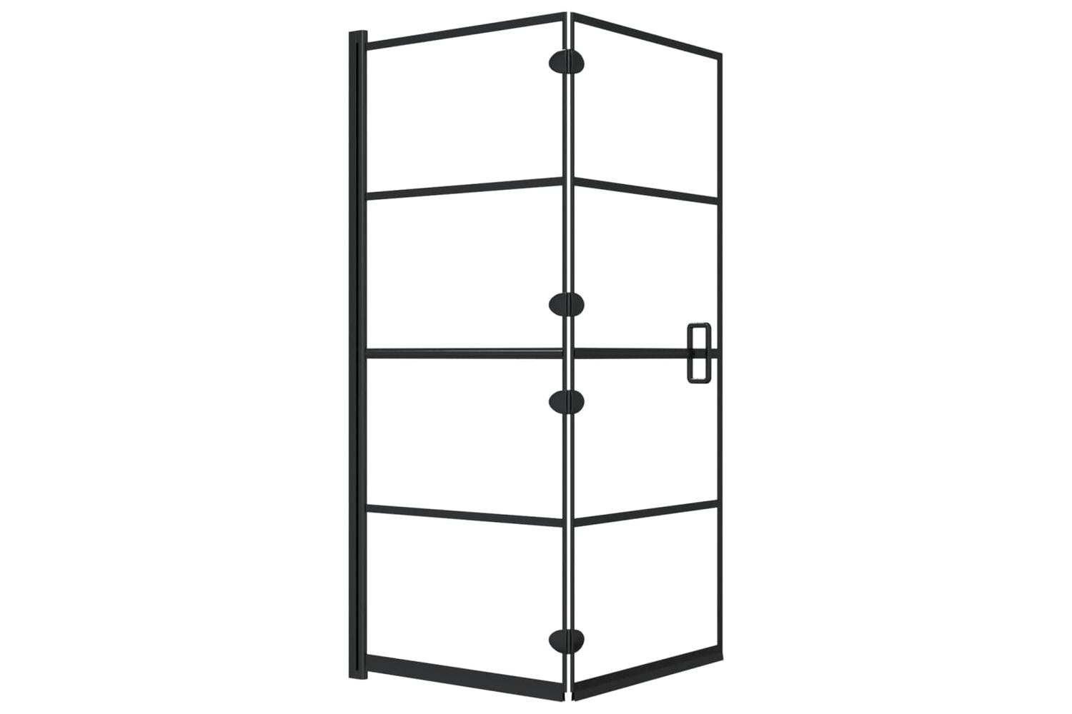 vidaXL 150745 Folding Shower Enclosure Esg 120x140cm Black-2