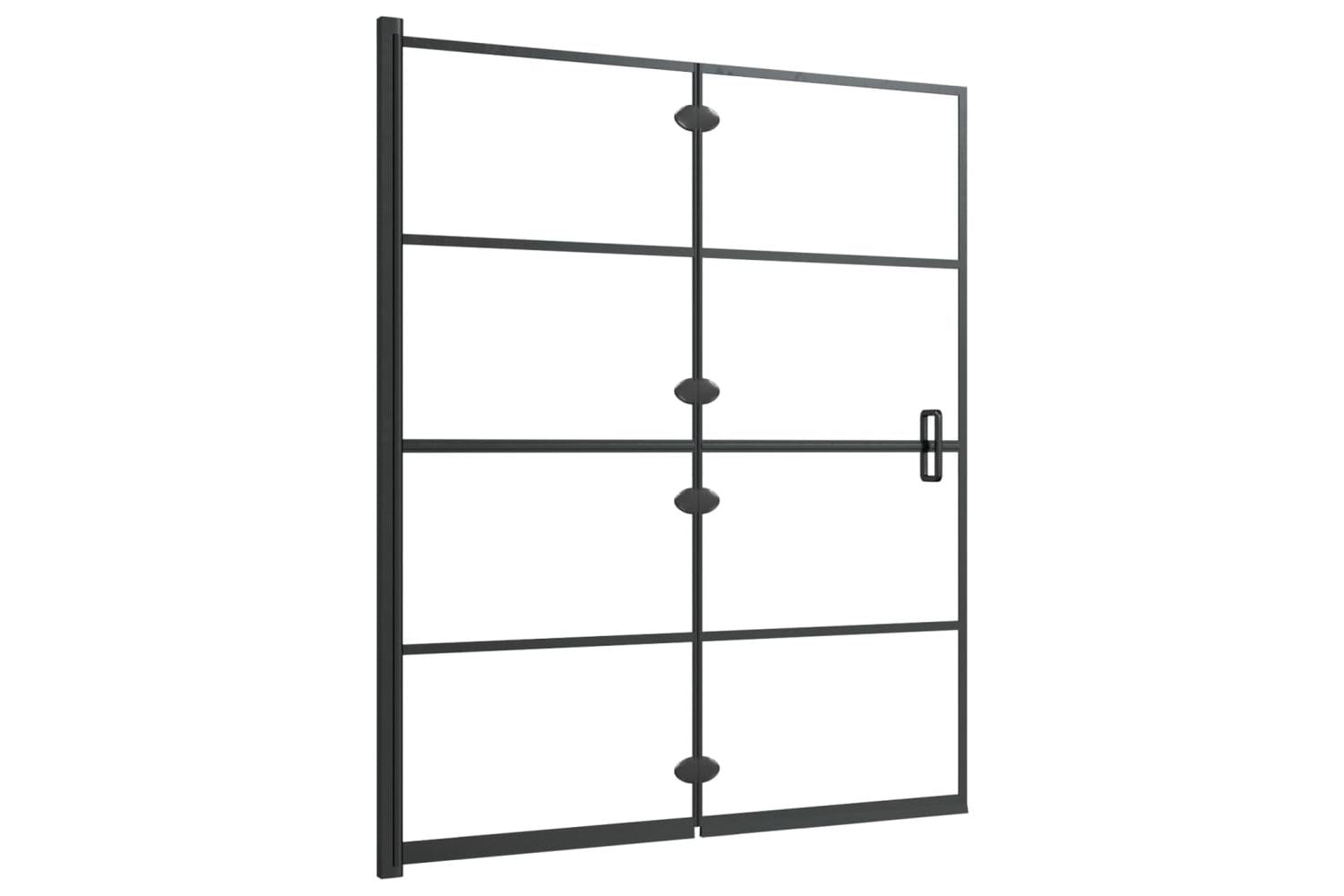 vidaXL 150745 Folding Shower Enclosure Esg 120x140cm Black-4