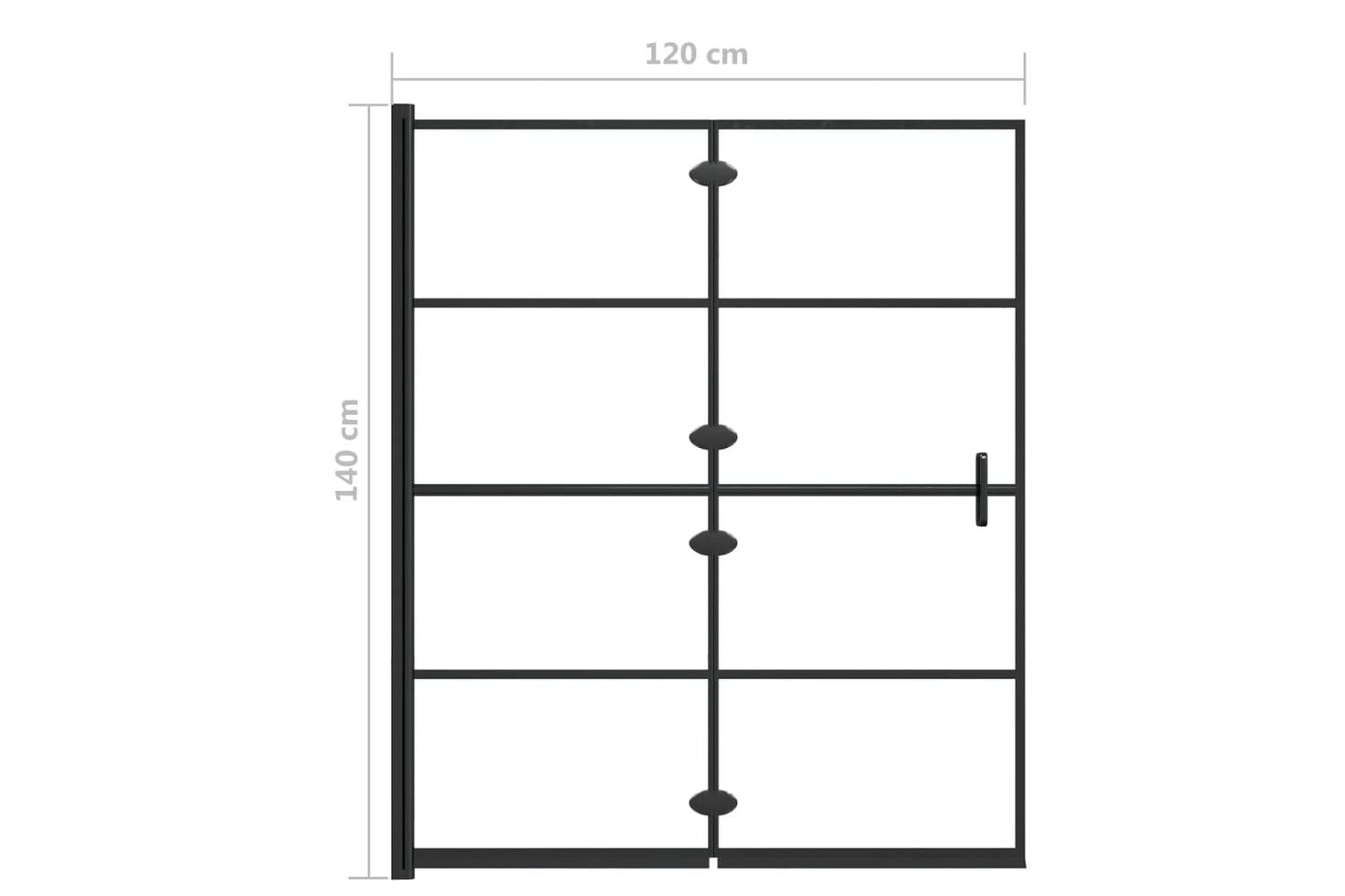 vidaXL 150745 Folding Shower Enclosure Esg 120x140cm Black-9