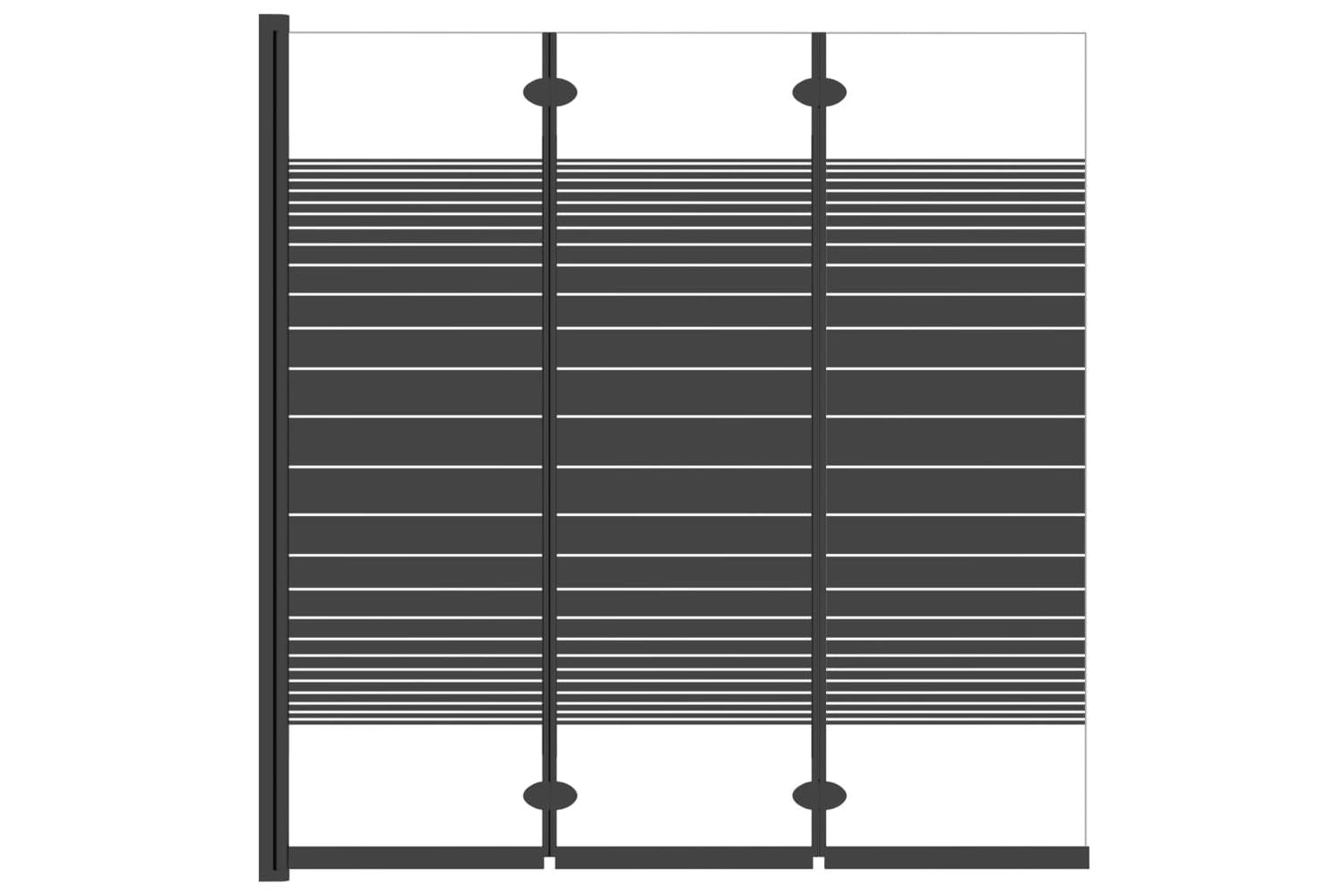 vidaXL 151864 Foldable Shower Enclosure 3 Panels 130x130cm Esg Black-4