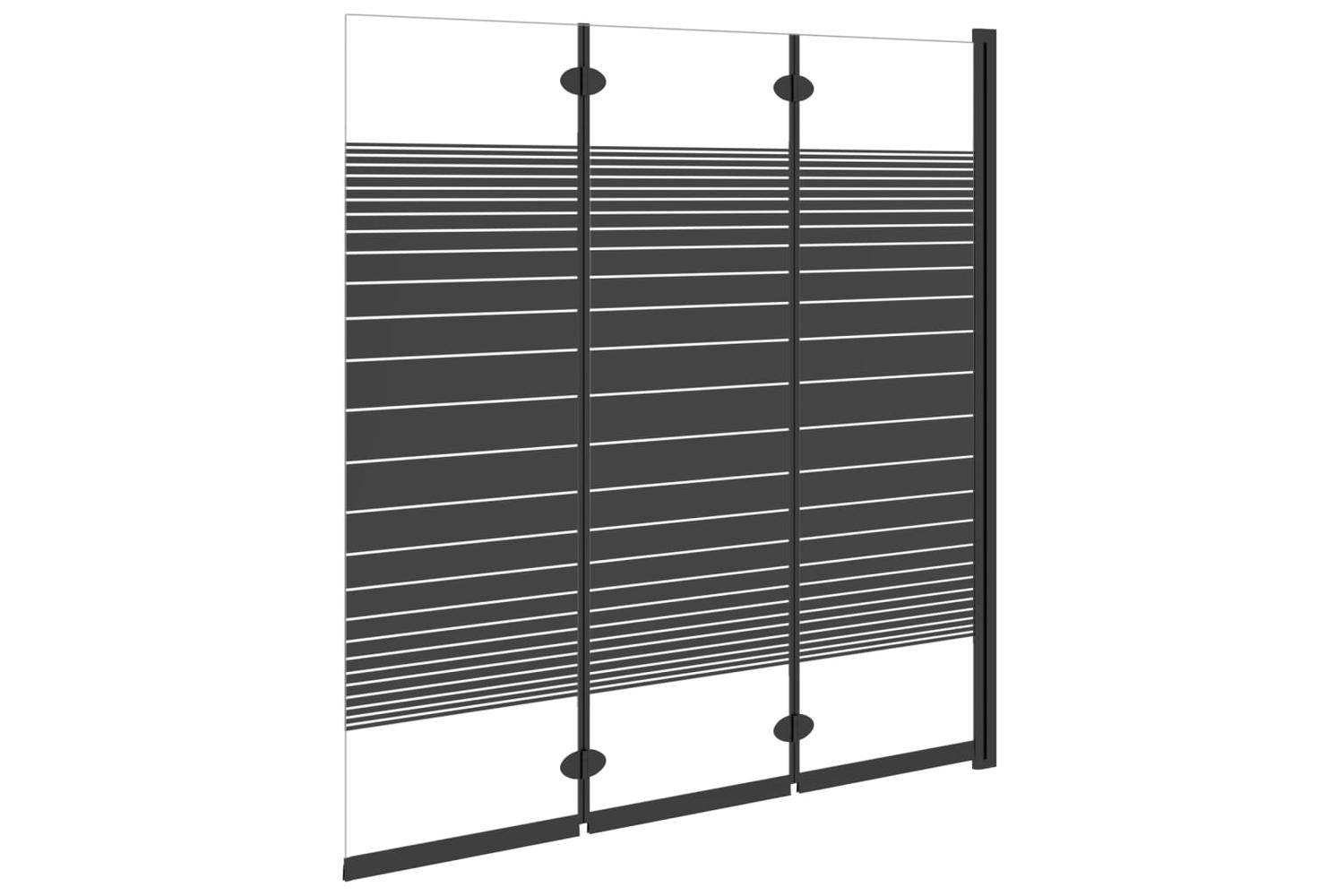 vidaXL 151864 Foldable Shower Enclosure 3 Panels 130x130cm Esg Black-7