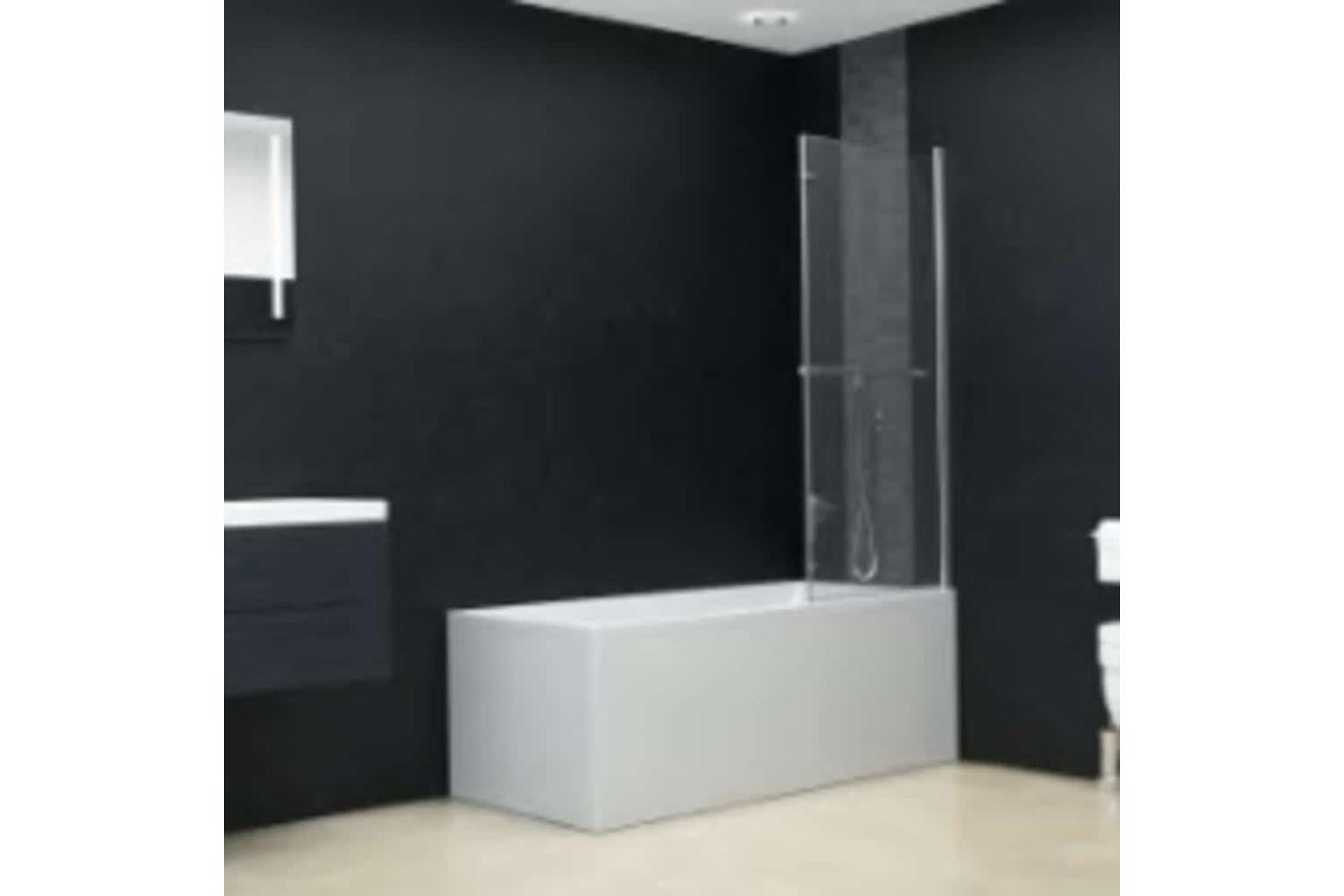 vidaXL 144677 2 Panels ESG Folding Shower Enclosure-3