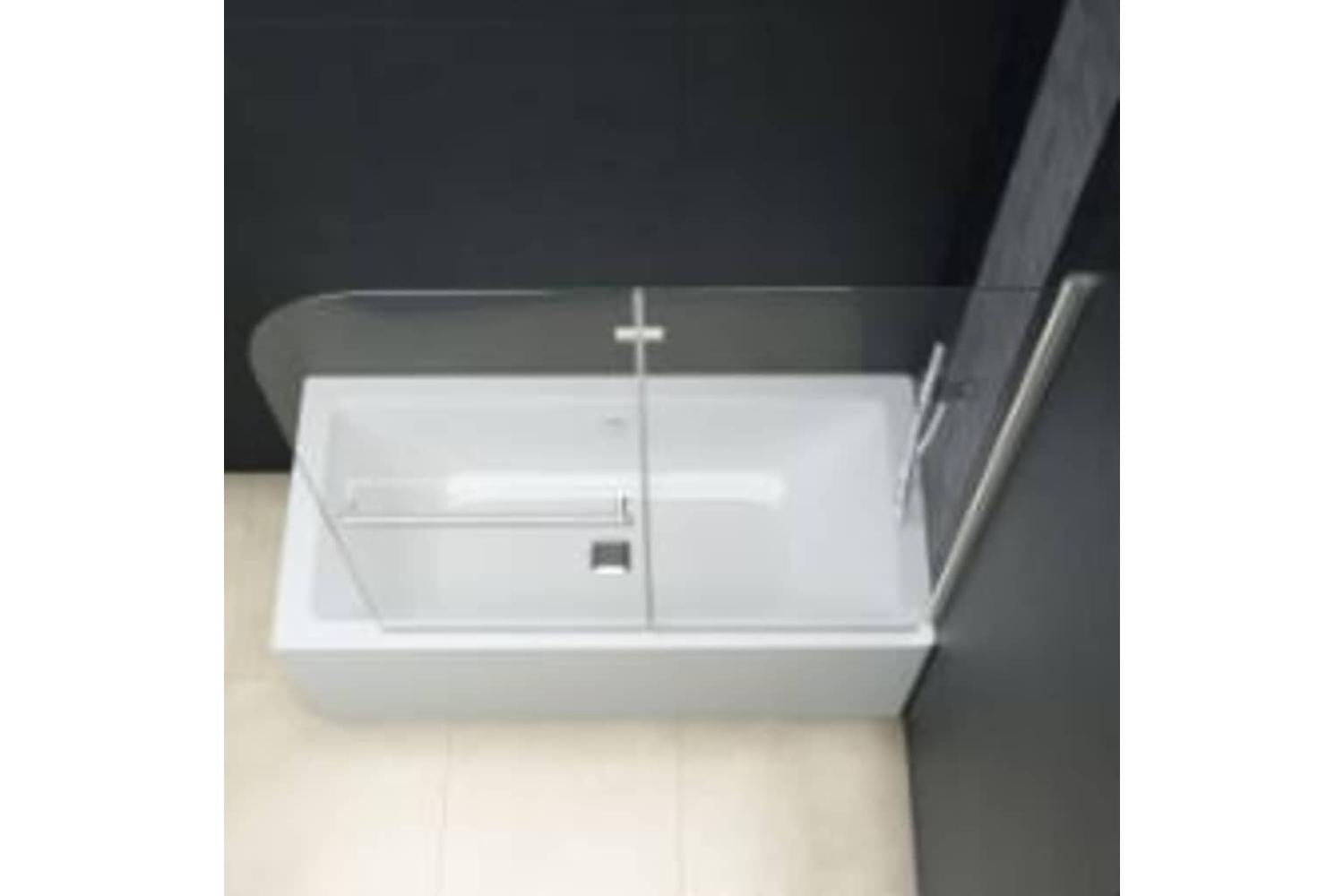 vidaXL 144677 2 Panels ESG Folding Shower Enclosure-4