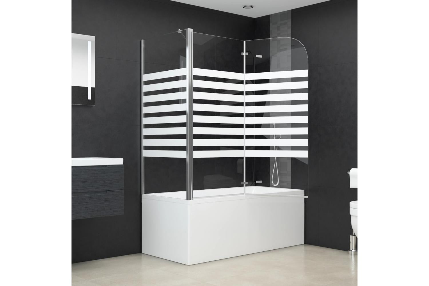vidaXL 146226 Bath Enclosure 120x68x130cm Tempered Glass Stripe-6