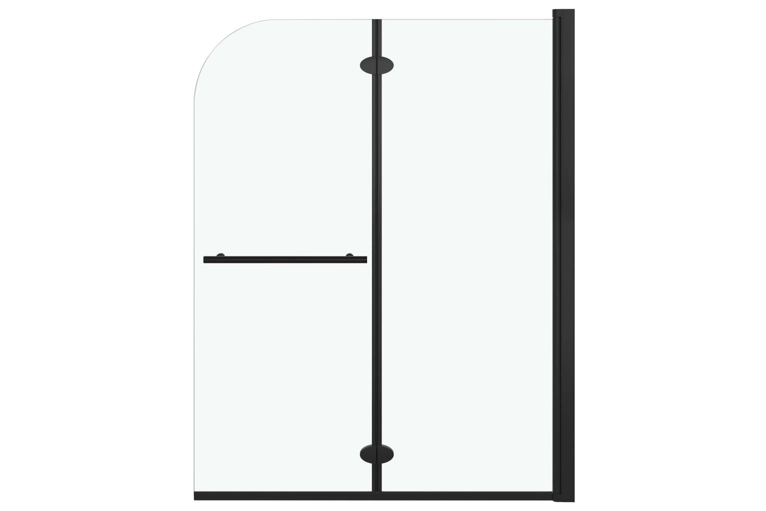 vidaXL 147193 Folding Shower Enclosure 2 Panels Esg 95x140cm Black-2