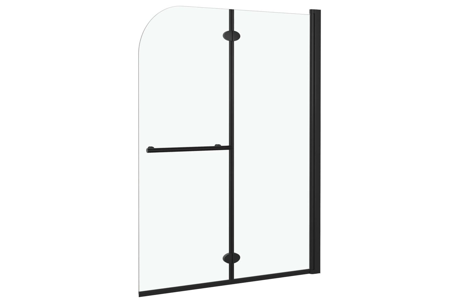 vidaXL 147193 Folding Shower Enclosure 2 Panels Esg 95x140cm Black-3