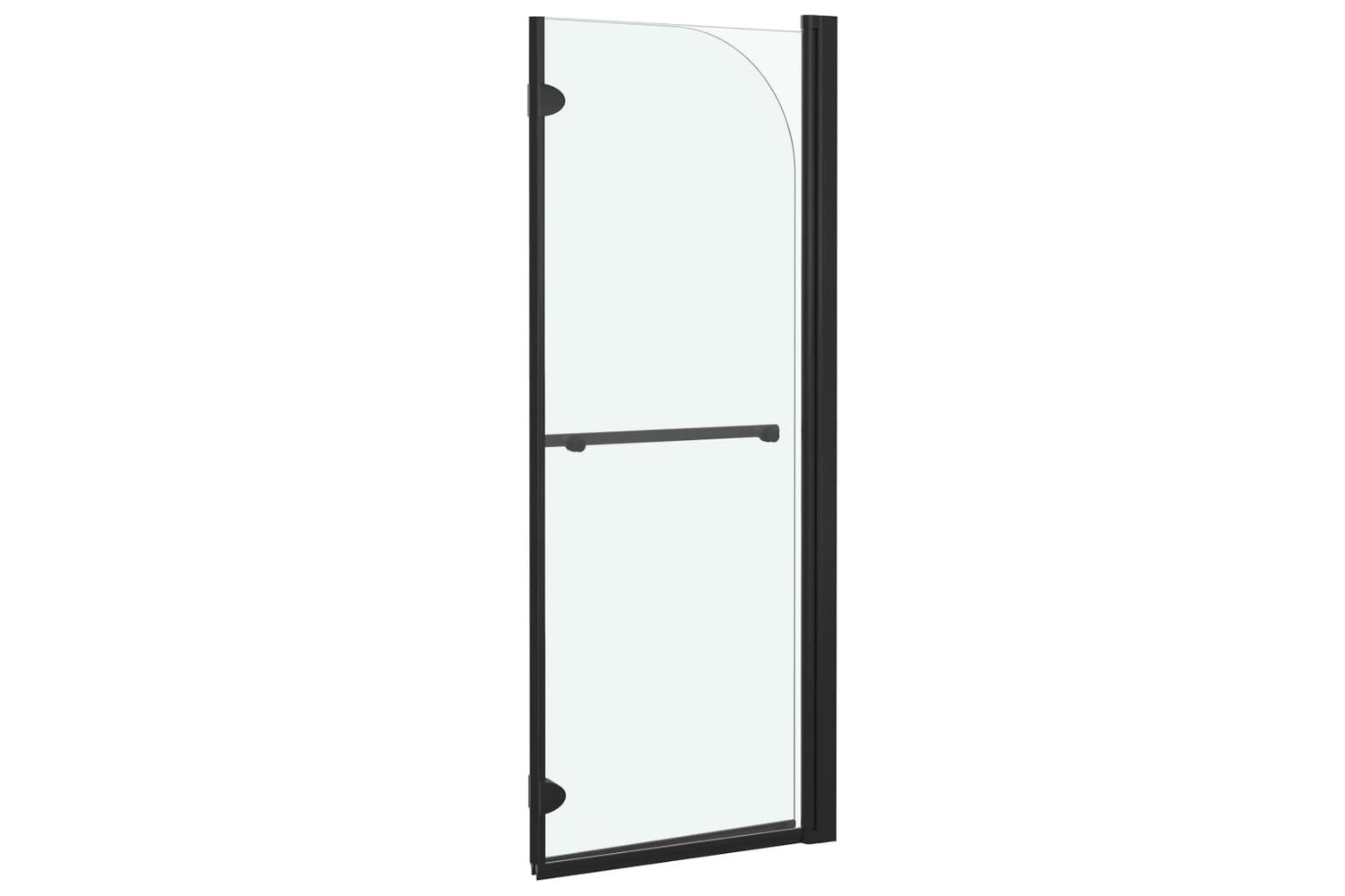 vidaXL 147193 Folding Shower Enclosure 2 Panels Esg 95x140cm Black-4