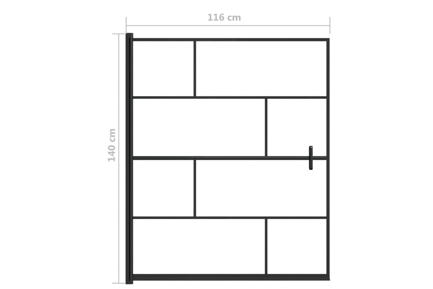 vidaXL 150751 Shower Enclosure Esg 116x140cm Black-5