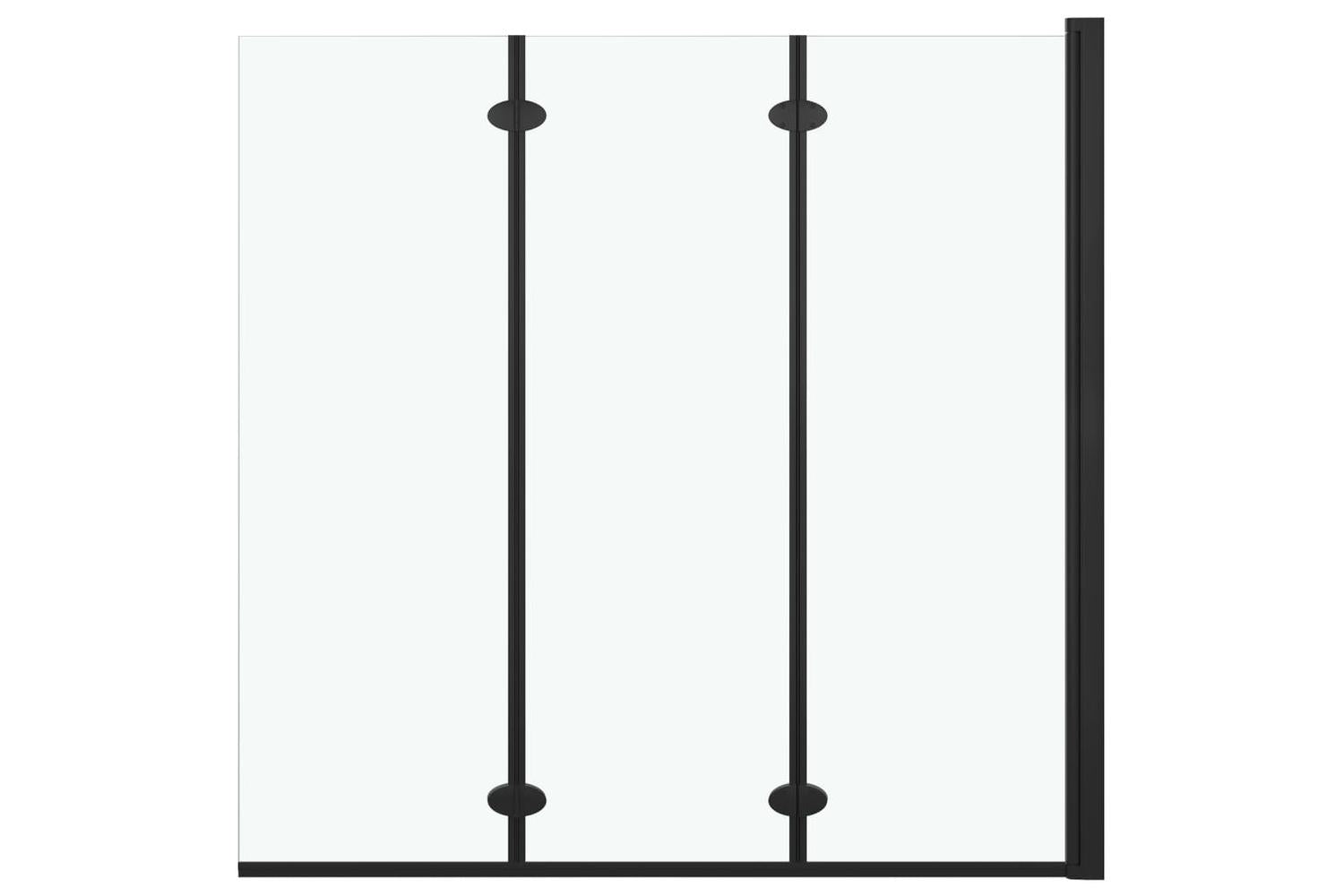 vidaXL 147191 Folding Shower Enclosure 3 Panels Esg 130x138cm Black-2