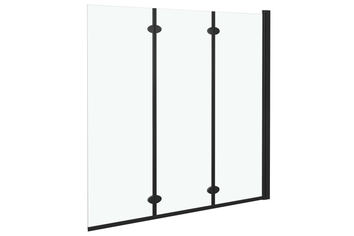 vidaXL 147191 Folding Shower Enclosure 3 Panels Esg 130x138cm Black-3