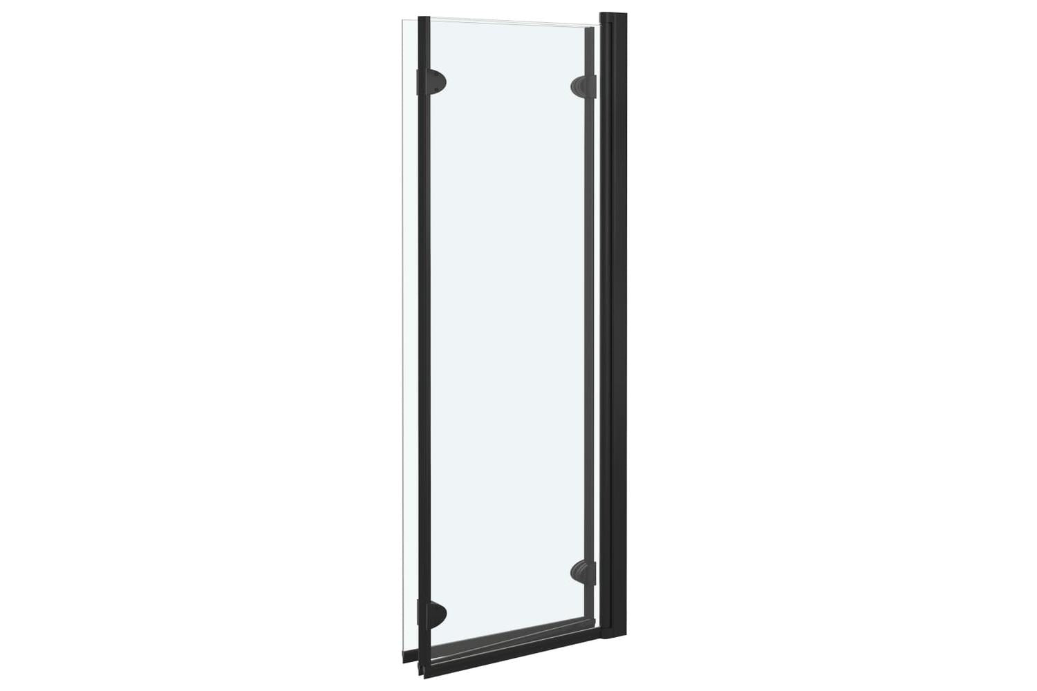 vidaXL 147191 Folding Shower Enclosure 3 Panels Esg 130x138cm Black-4