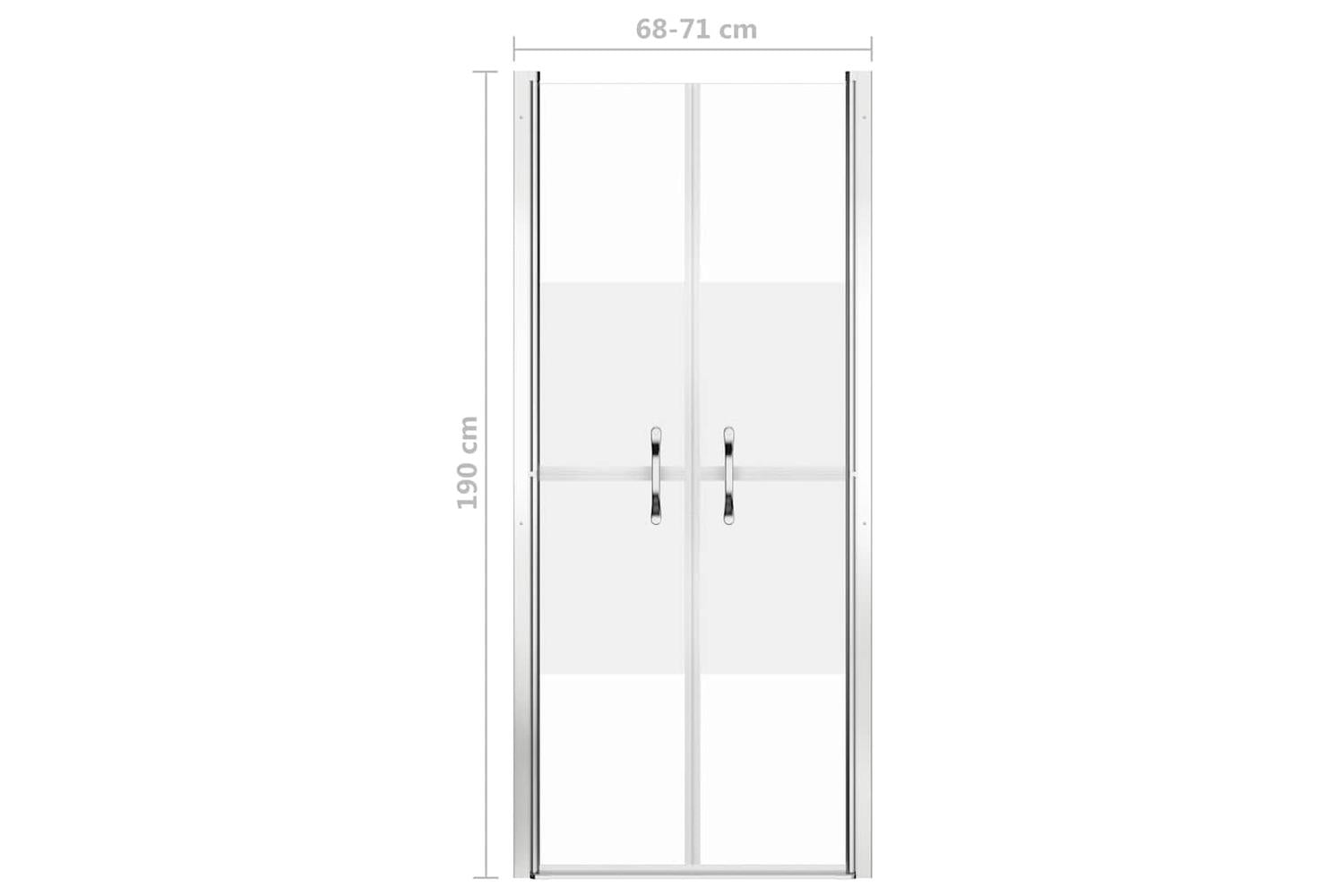 vidaXL 148785 Shower Door Half Frosted Esg 71x190cm-5