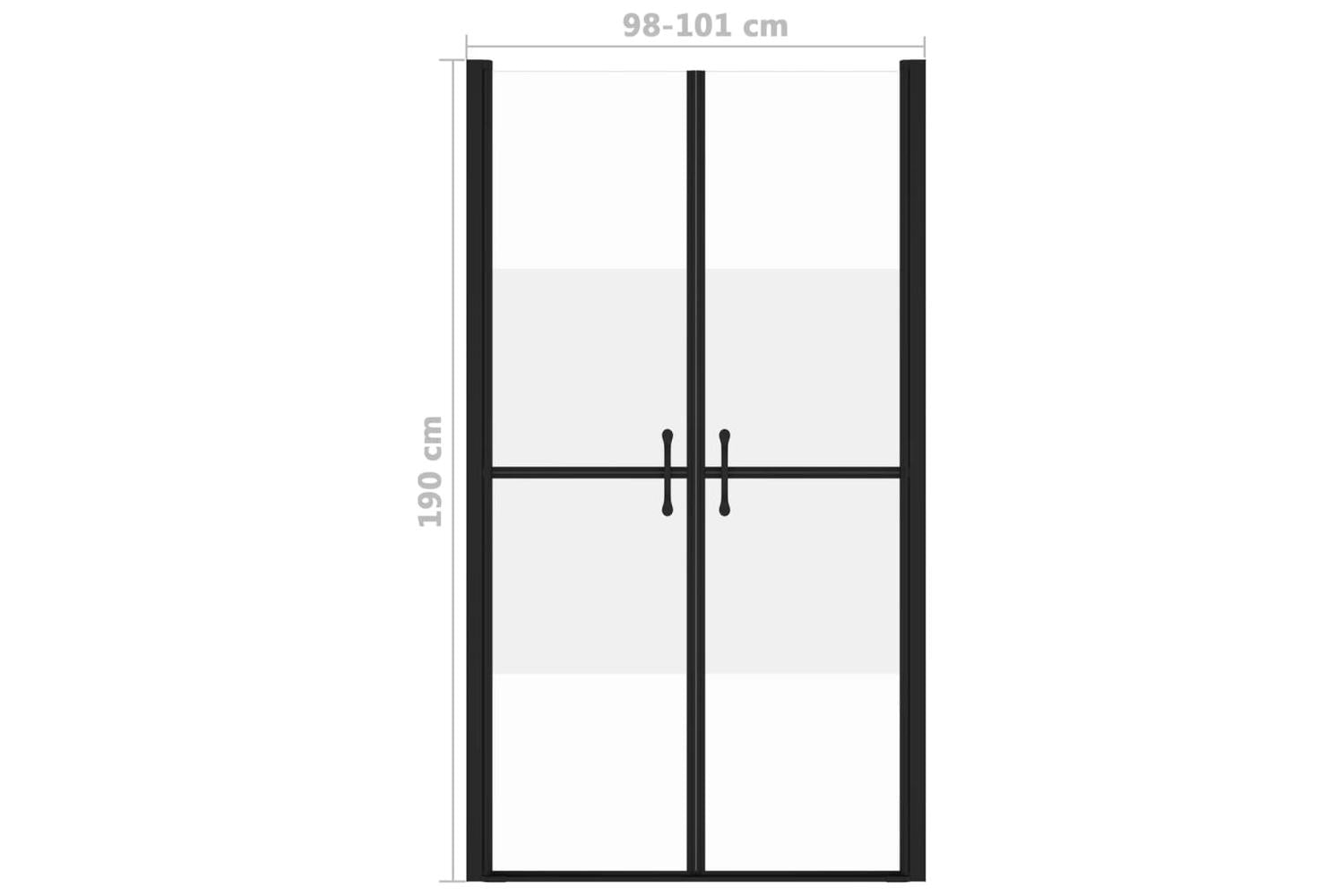 vidaXL 150837 Shower Door Half Frosted Esg (98-101)x190cm-5