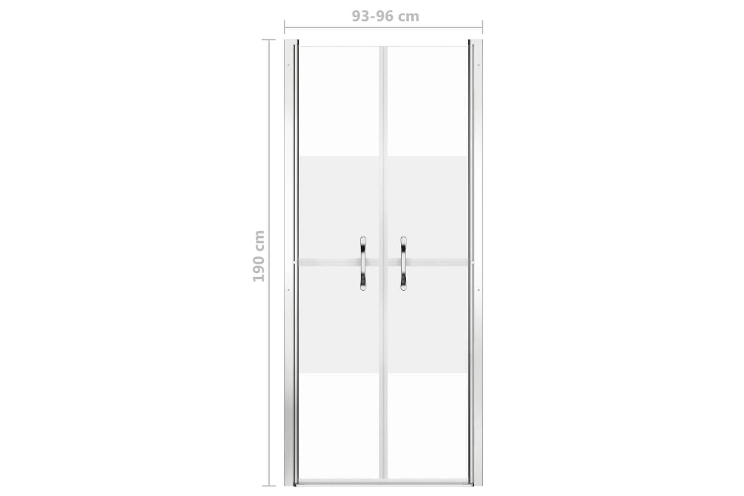 vidaXL 148790 Shower Door Half Frosted Esg 96x190cm-5