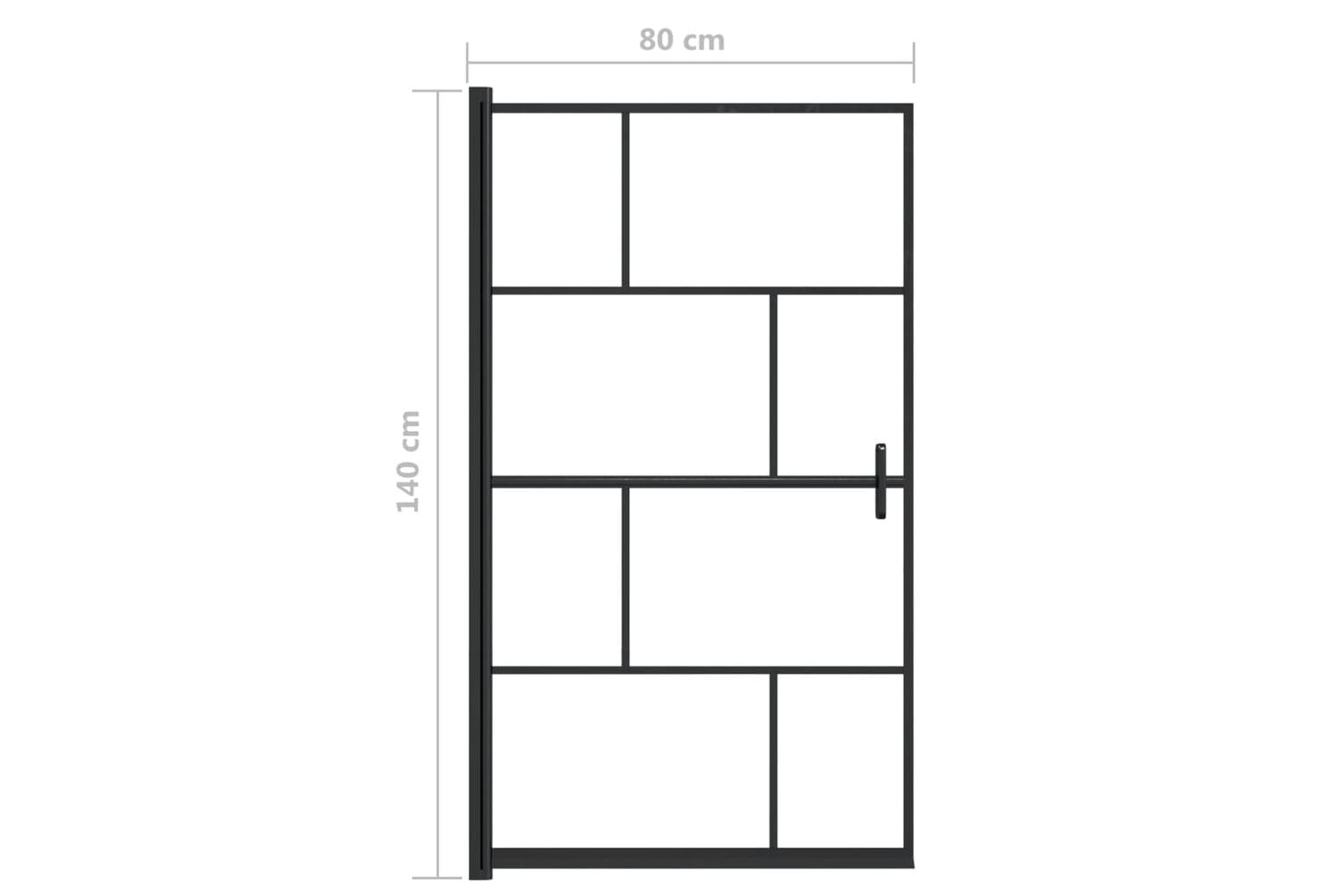 vidaXL 150749 Shower Enclosure Esg 80x140cm Black-5