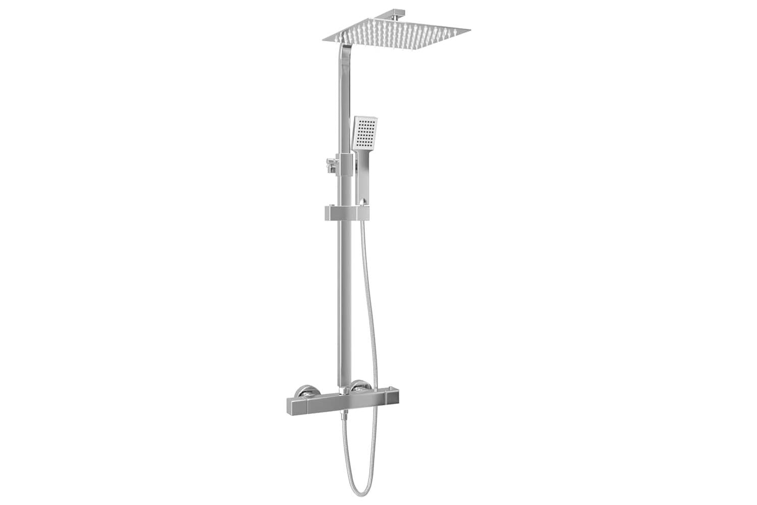 Vidaxl 145053 Dual Head Shower Set With Thermostat Stainless Steel-3