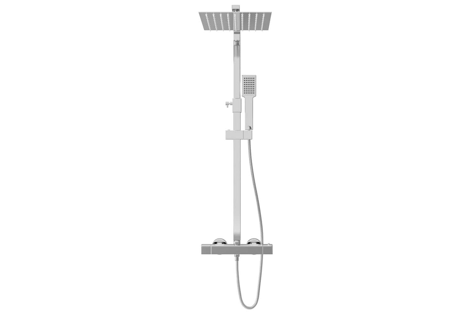 Vidaxl 145053 Dual Head Shower Set With Thermostat Stainless Steel-5