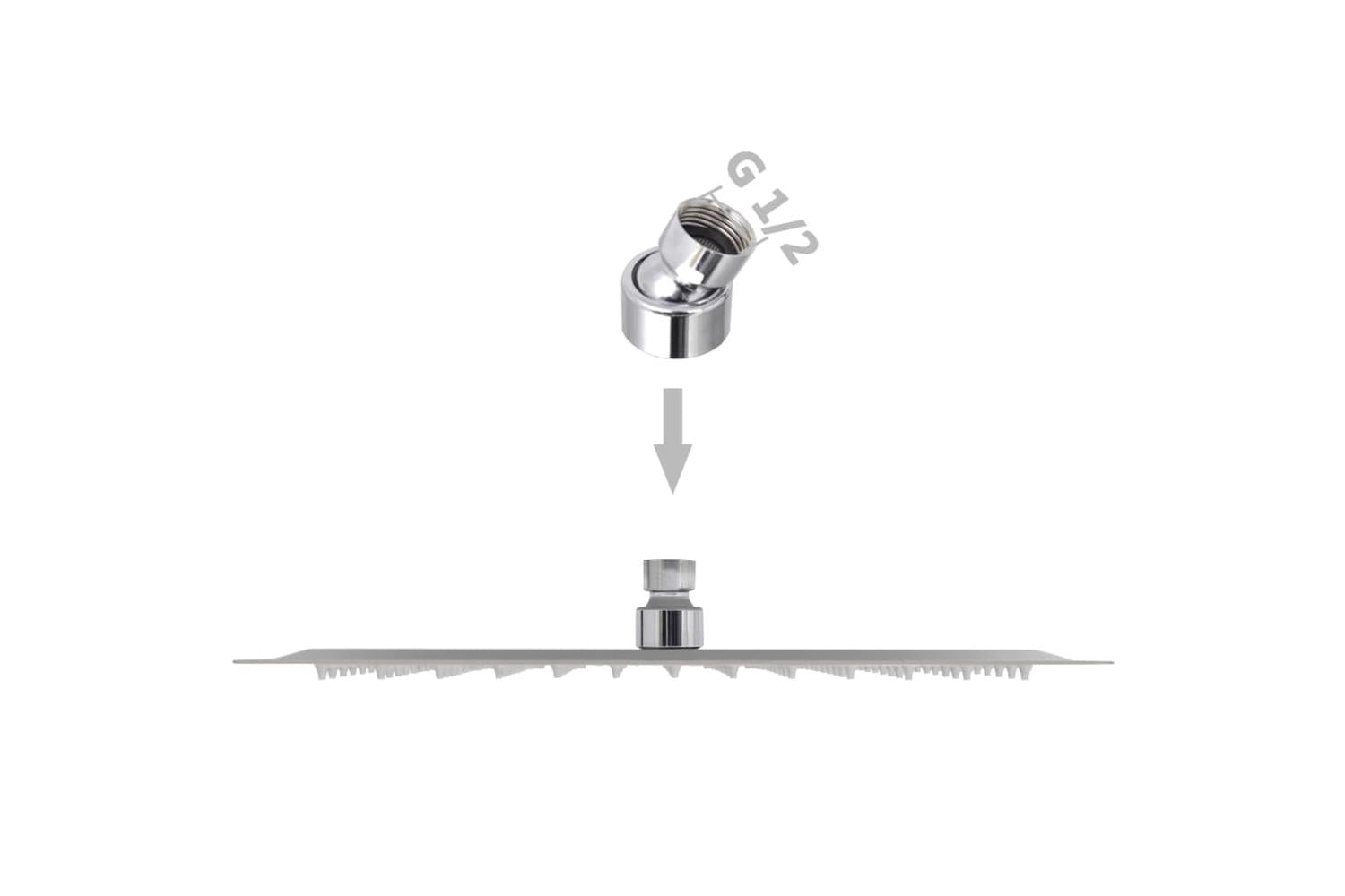 vidaXL 275941 Rain Shower Head 2 Pcs Stainless Steel 30x30cm-6
