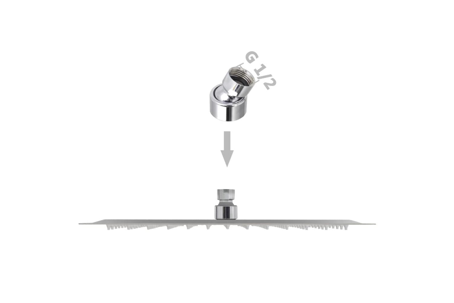 vidaXL 142161 Rain Shower Head Stainless Steel 30x30cm Square-6