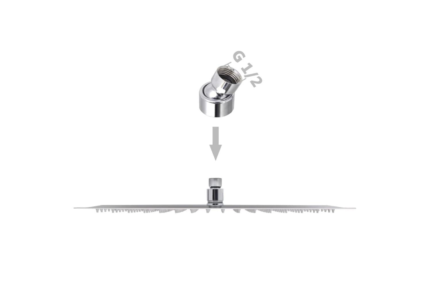 vidaXL 275945 Rain Shower Head 2 Pcs Stainless Steel 30x40cm-6