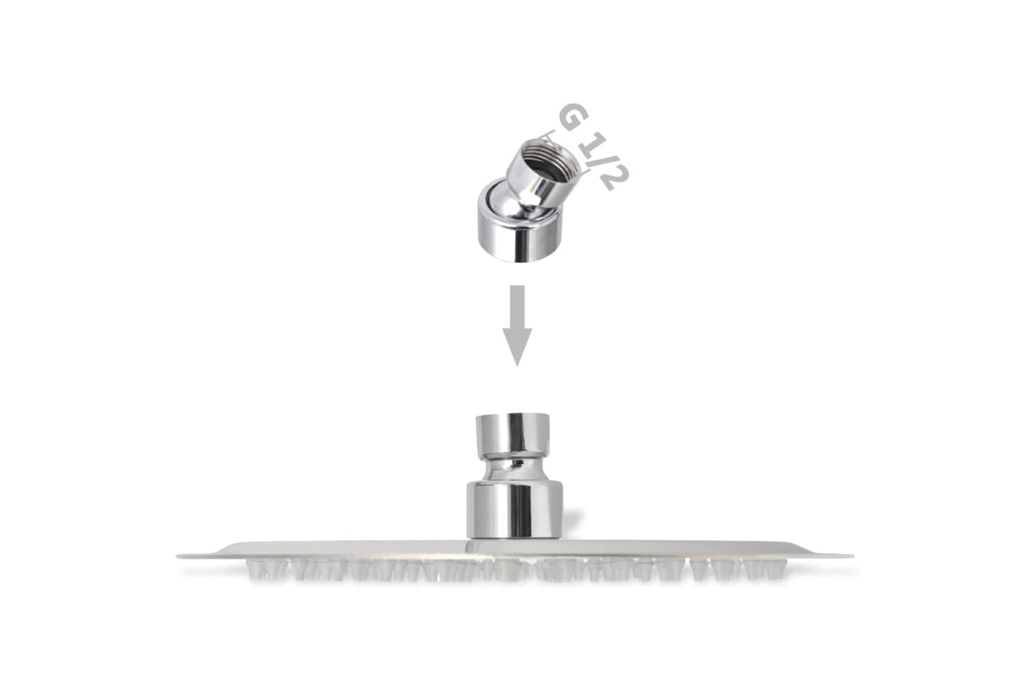 vidaXL 275934 Rain Shower Head 2 Pcs Stainless Steel ÃƒÂƒÃ‚Â˜ 20cm-6